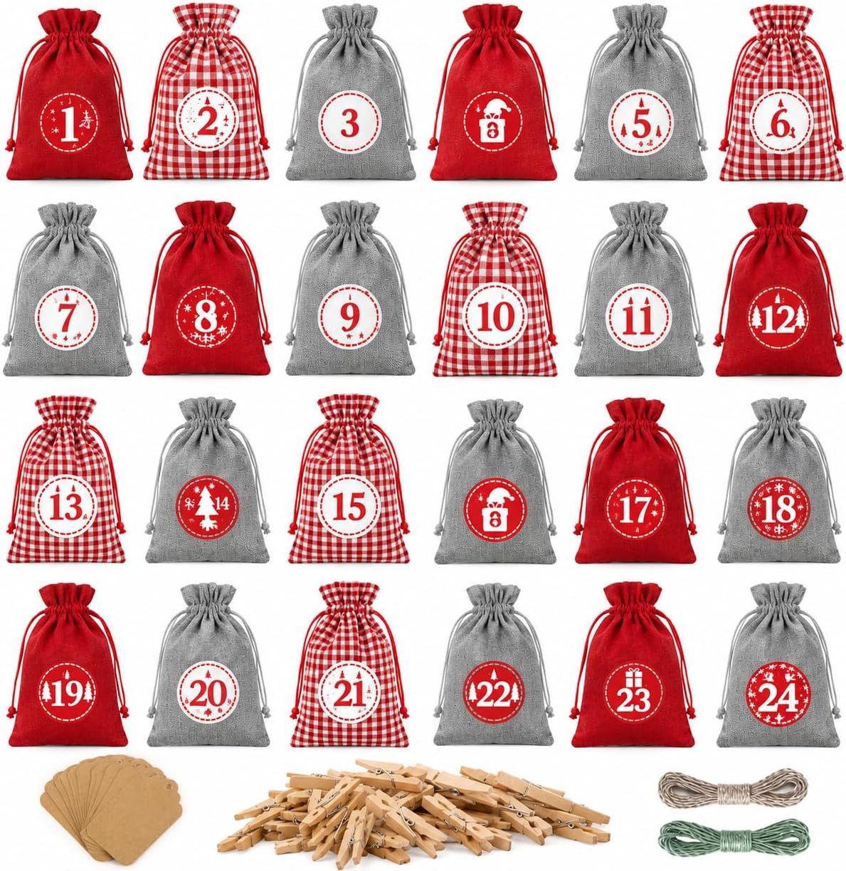 TK Gruppe DIY-Adventskalender Adventskalender 2026 24x Set zum Basteln & Befüllen – Weihnachten