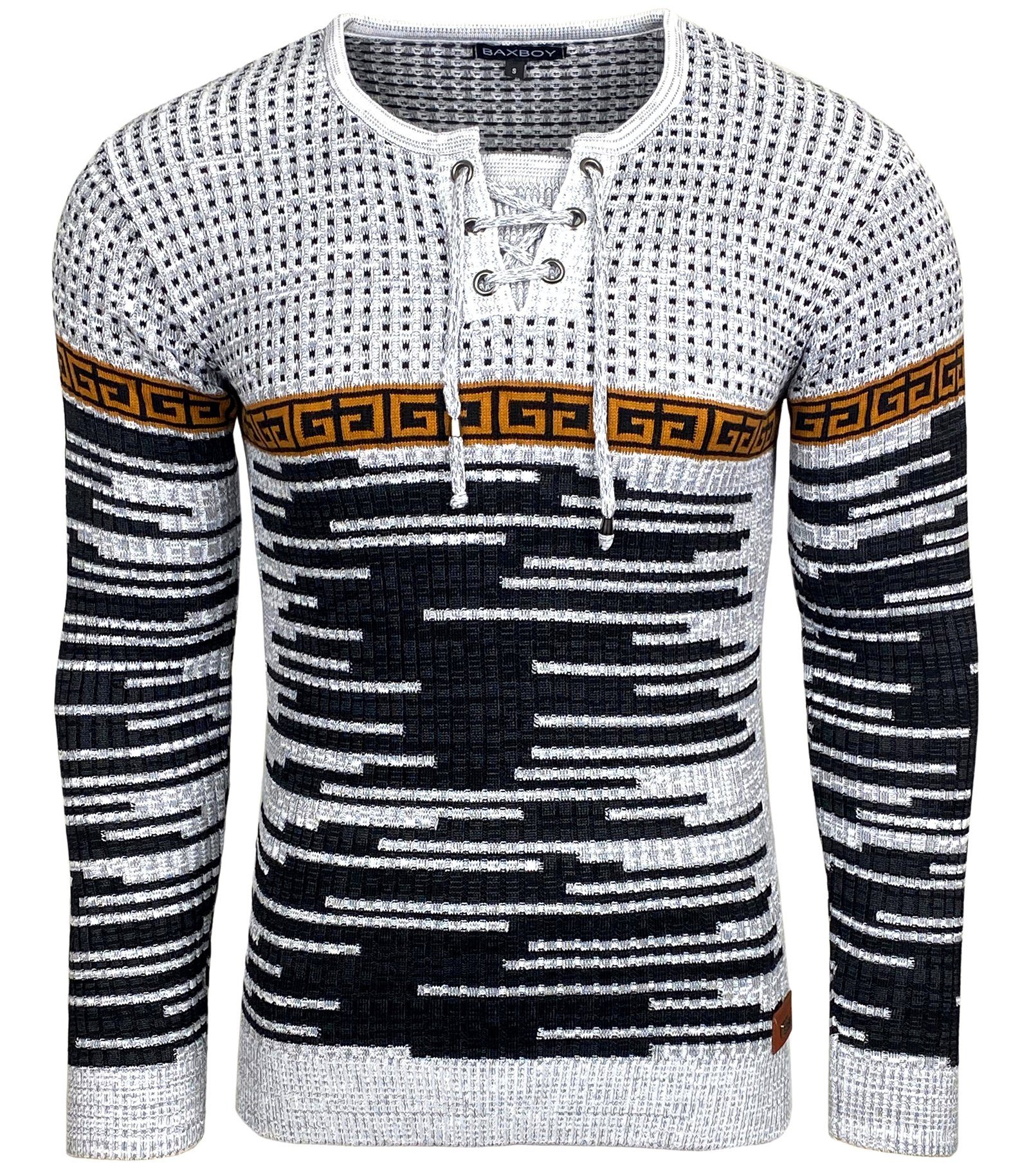 Baxboy Strickpullover BAXBOY Herren stylischer Rundhals Strick-Pullover B-5 günstig online kaufen