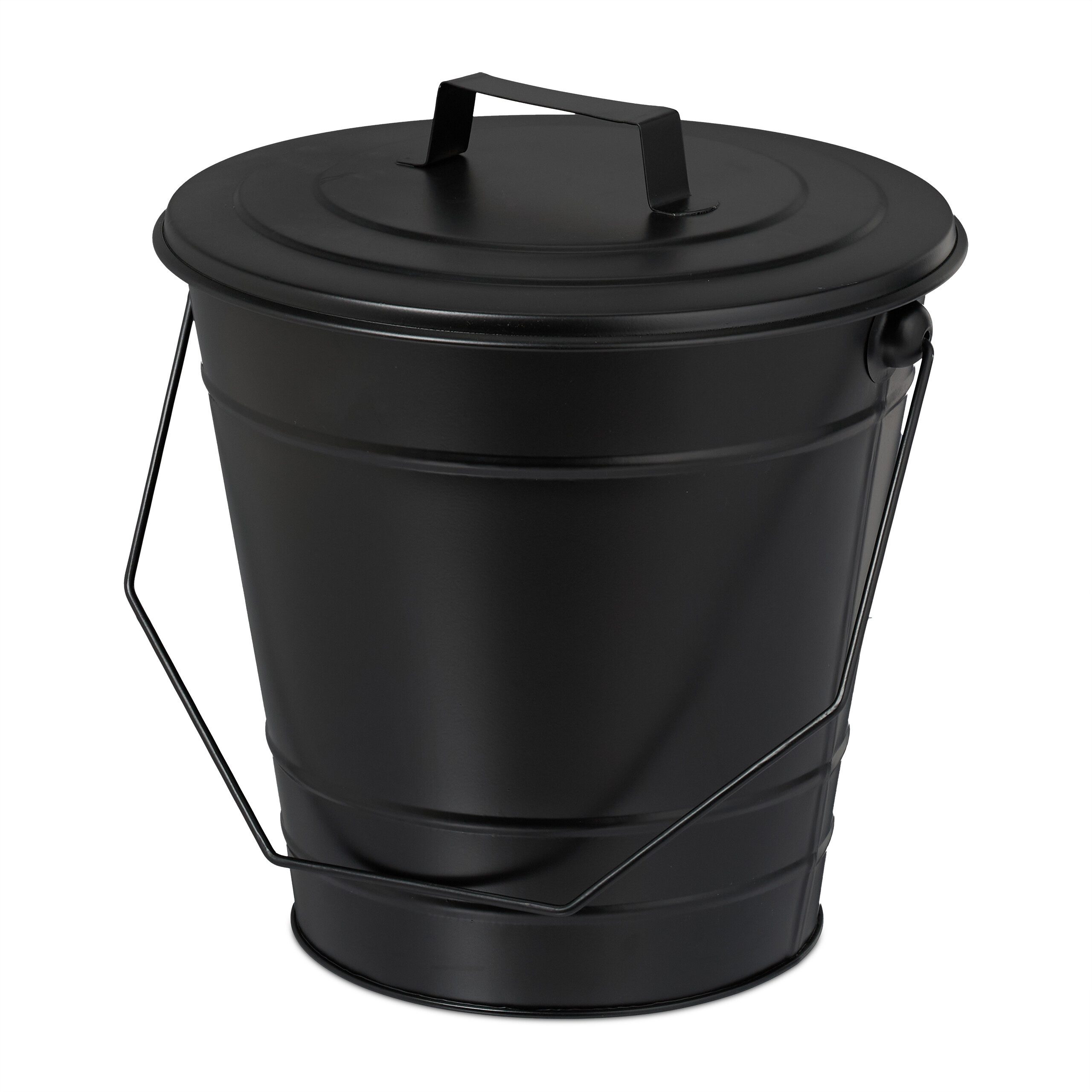 relaxdays Mülleimer Ascheeimer mit Deckel 7 Liter