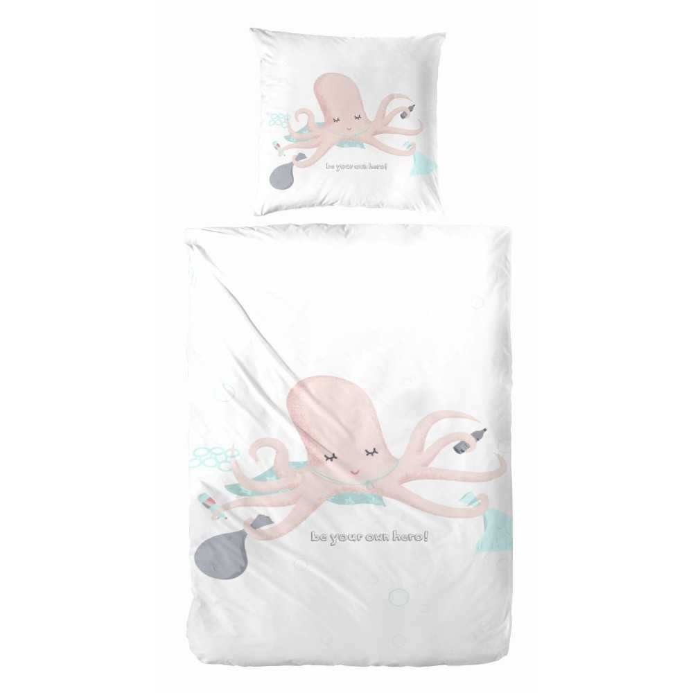 H.G. Hahn Haustextilien Bettwäsche Hahn Renforcé Kinderbettwäsche Tintenfisch Held, Renforcé, 2 teilig