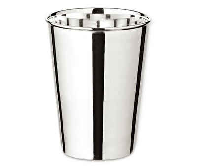 EDZARD Becher »Konus«, Messing, Trinkbecher im cleanen Design, Vase mit Silber-Optik, gravurfähig, schwerversilbert, 300 ml
