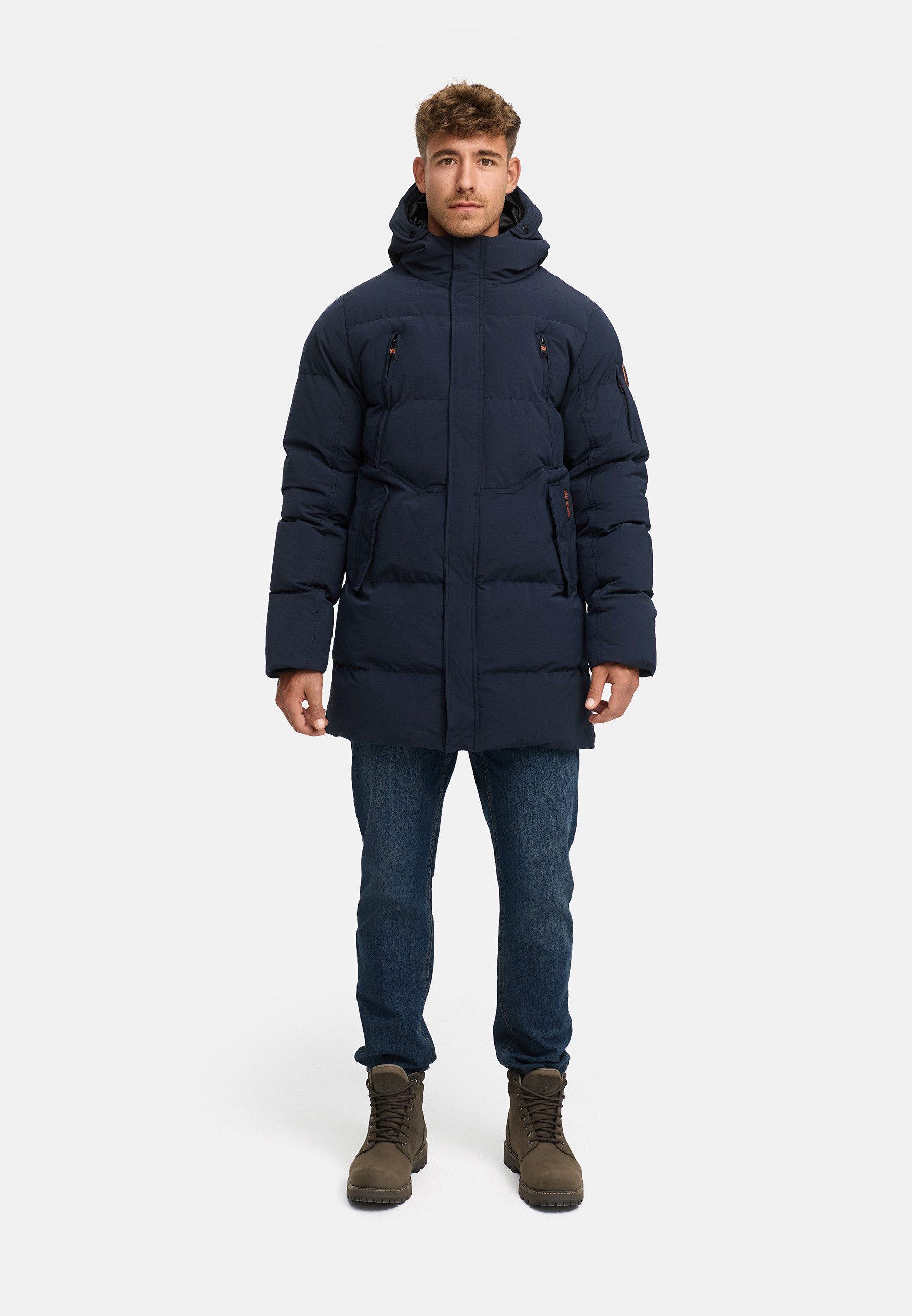 Indicode Winterjacke Herren INBoulton Jacke Winter Herrenjacke mit Kapuze und Taschen