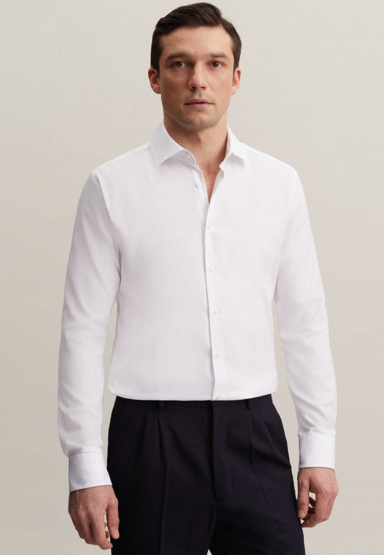 seidensticker Businesshemd X-Slim X-Slim Langarm Kentkragen Uni Weiß