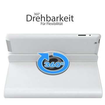 EAZY CASE Tablet-Hülle Rotation Case für Apple iPad 2. / 3. / 4. Gen. 9,7 Zoll, Schutzhülle mit Sleep Wakeup Funktion Tablet Tasche kratzfest Weiß
