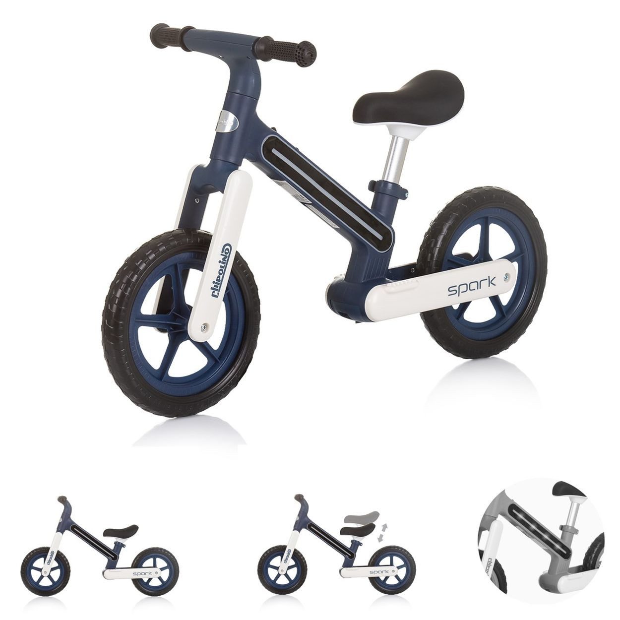 Chipolino Laufrad Spark 12 Zoll 12 Zoll Zoll, Anti-Rutsch-Beschichtung, Lichteffekte, höhenverstellbarer Lenker