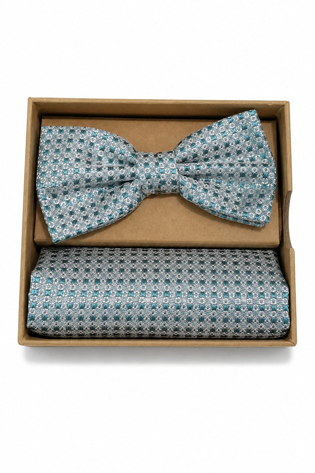 Prince Bowtie Fliege - Set Fliege Einstecktuch - Seidenfliege gemustert