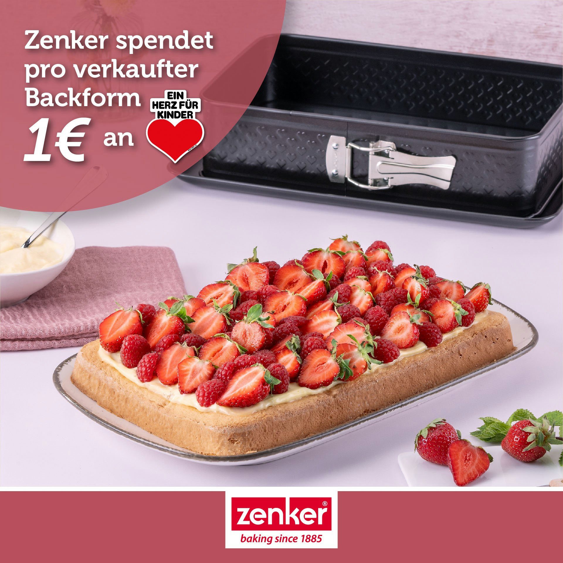 Zenker Springform Rechteck, Kuchenform, Backform mit Auslaufschutz, Tortenbodenform