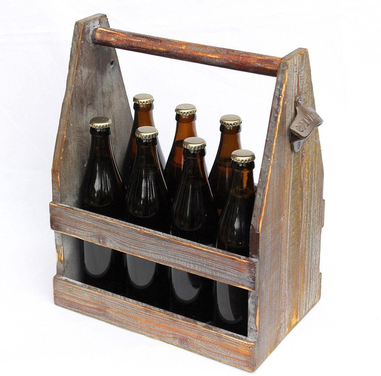 DanDiBo Flaschenkorb Bierträger Flaschenträger Holz mit aus 5087 38 Bierkiste Flaschenöffner cm