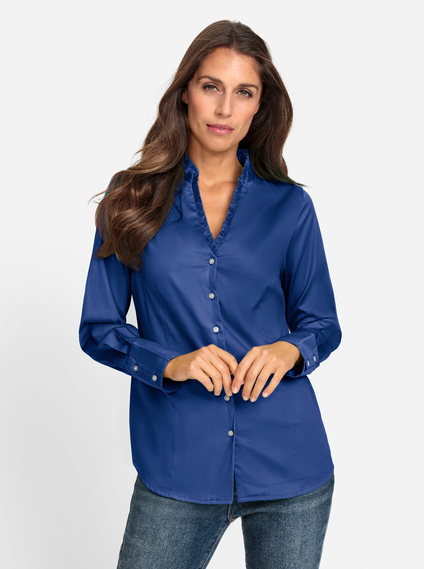 heine Klassische Bluse royalblau