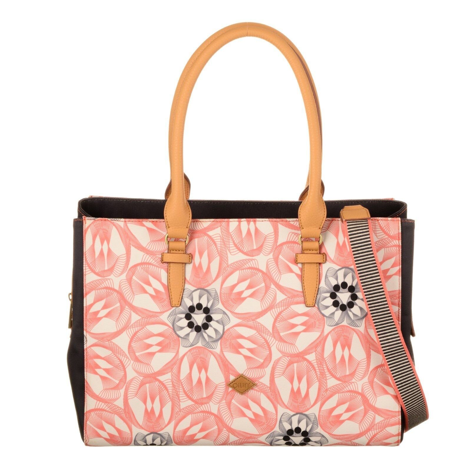 Schultertasche Flower Swirl Carry All Pink Flamingo