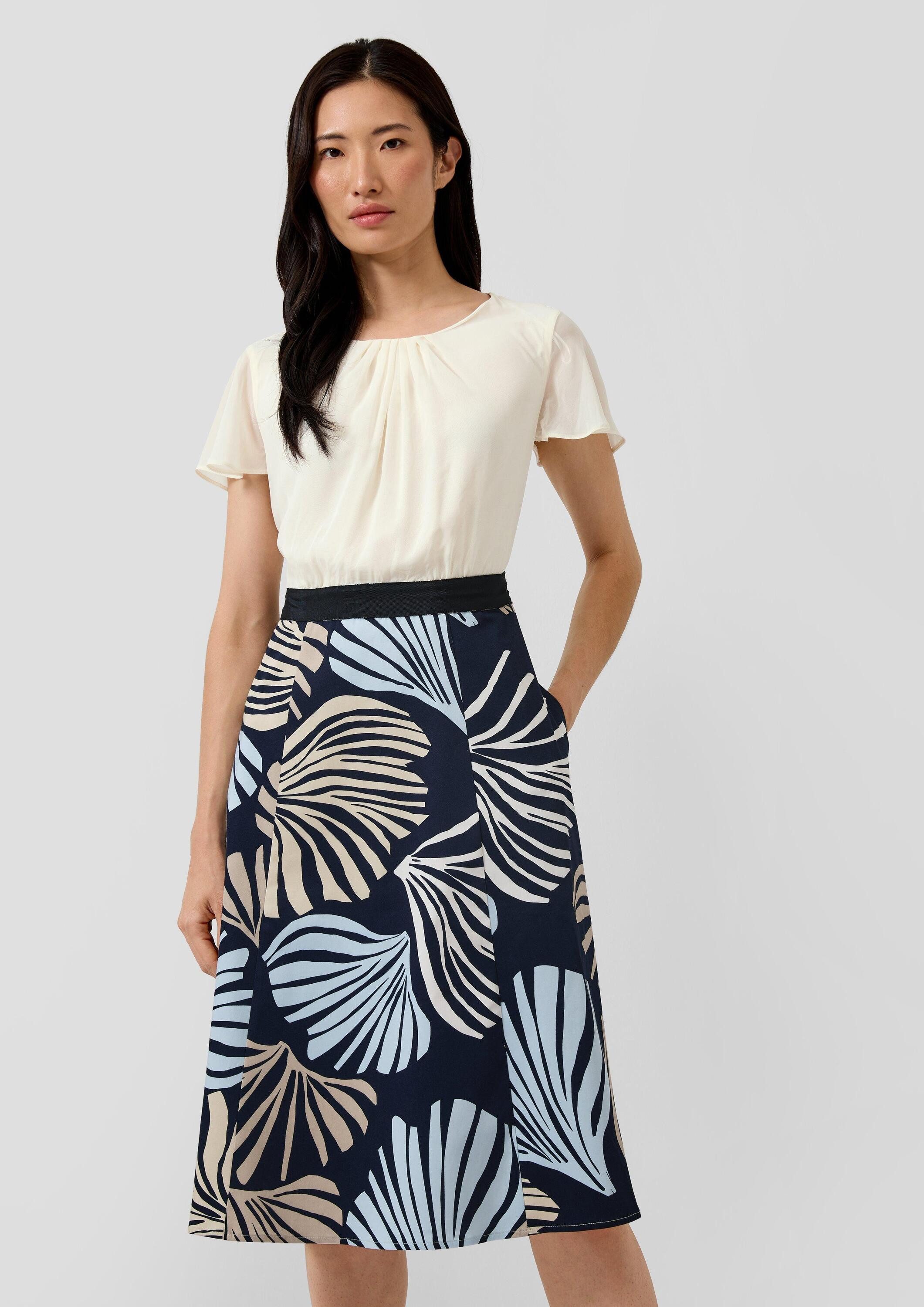 s.Oliver Midikleid Kleid Elegantes Etuikleid mit Popeline-Rock