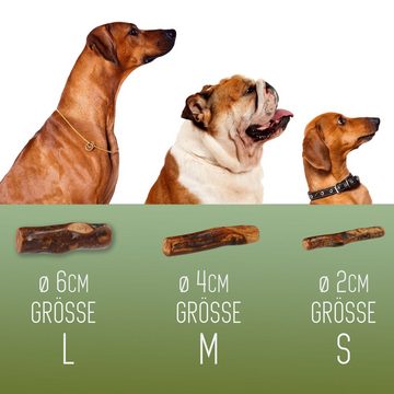 Lantelme Kauspielzeug Kaustab Kauknochen aus 100% Olivenholz Kauholz für Hunde, 20cm in 2cm, 4cm und 6cm Durchmesser