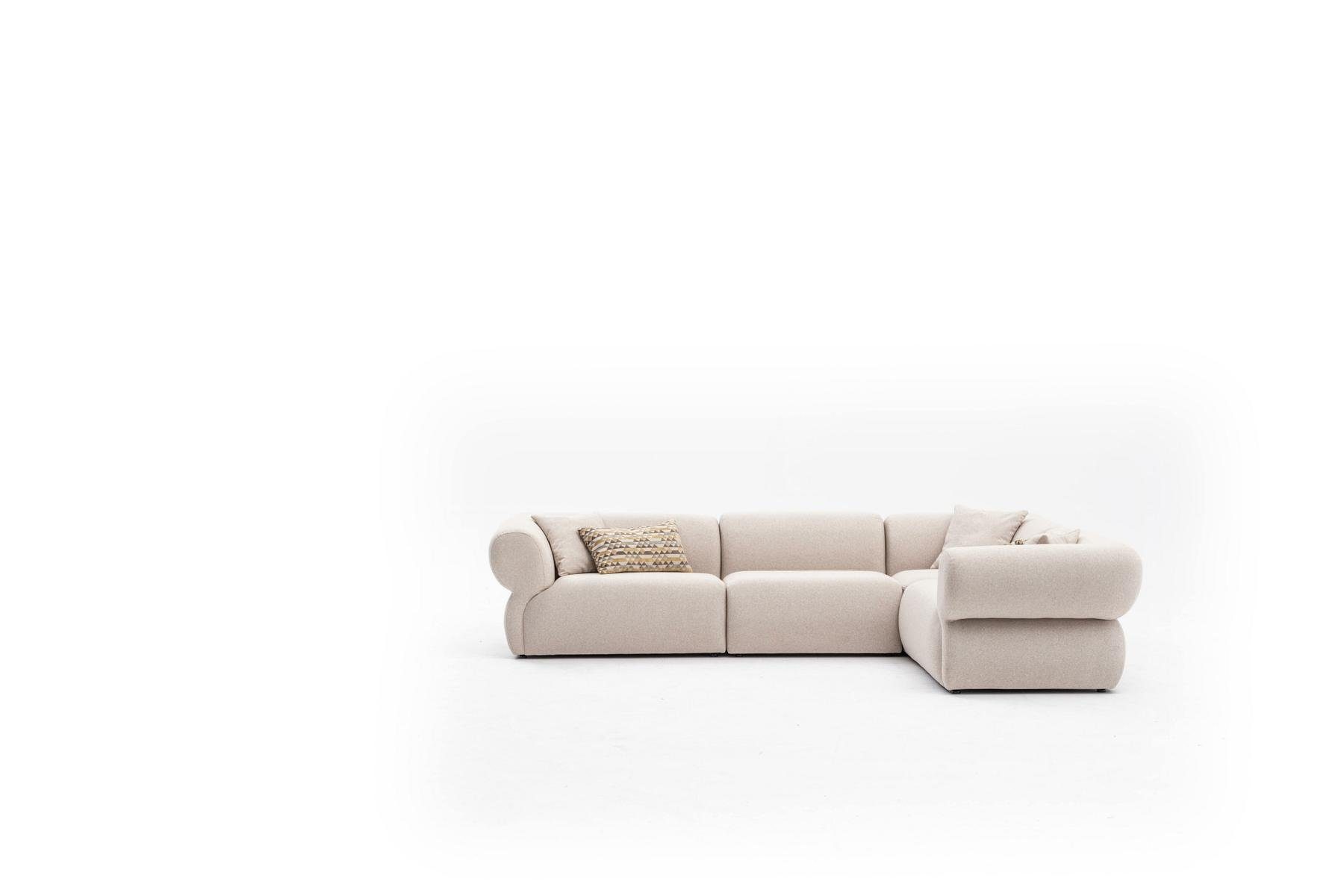 L-Form Modern Sofa Möbel Ecksofa Textil JVmoebel Stil, Europe in Made Beige Wohnzimmer