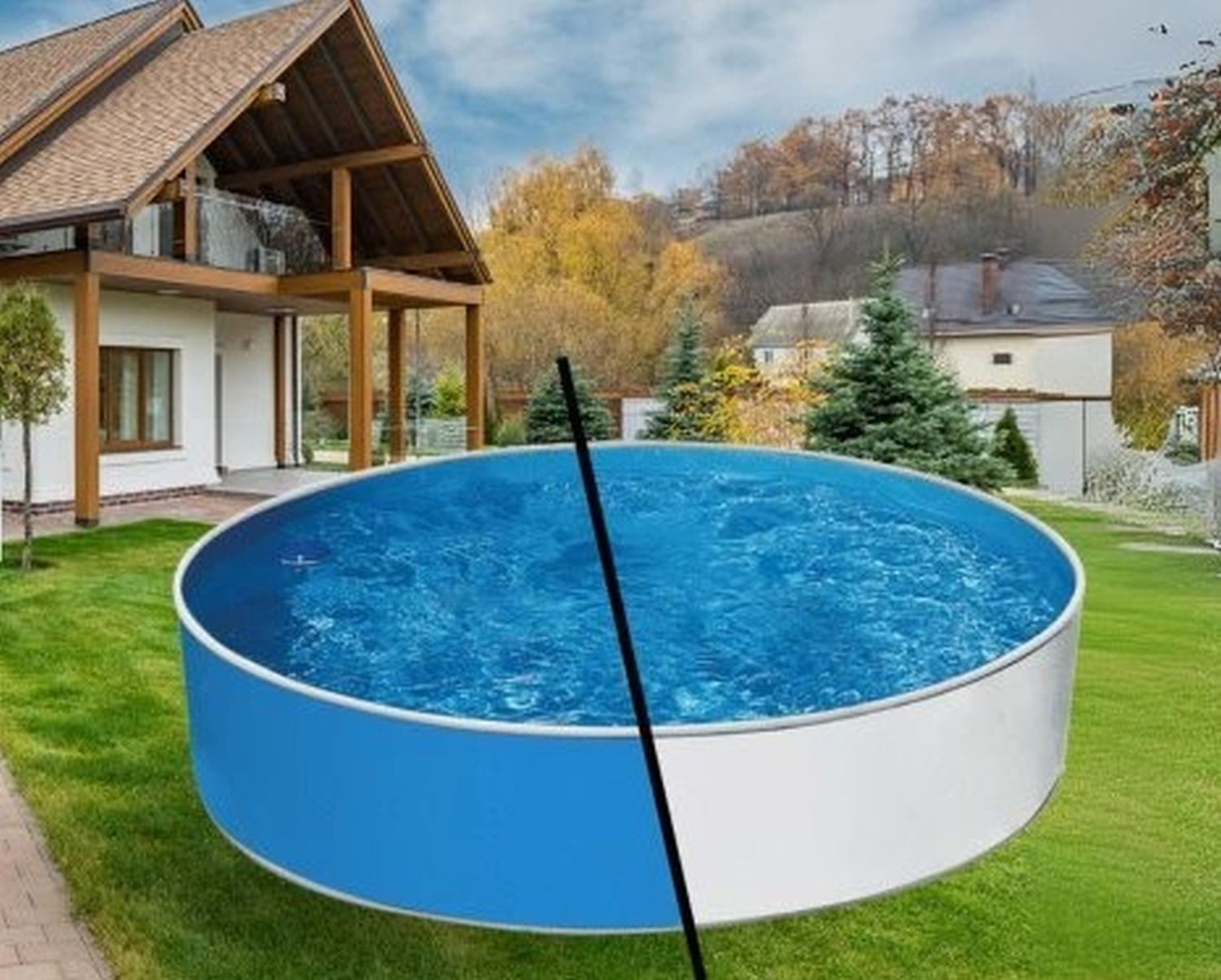 Marlos GmbH Rundpool Stahlwandpool weiß/blau 2,40 günstig online kaufen