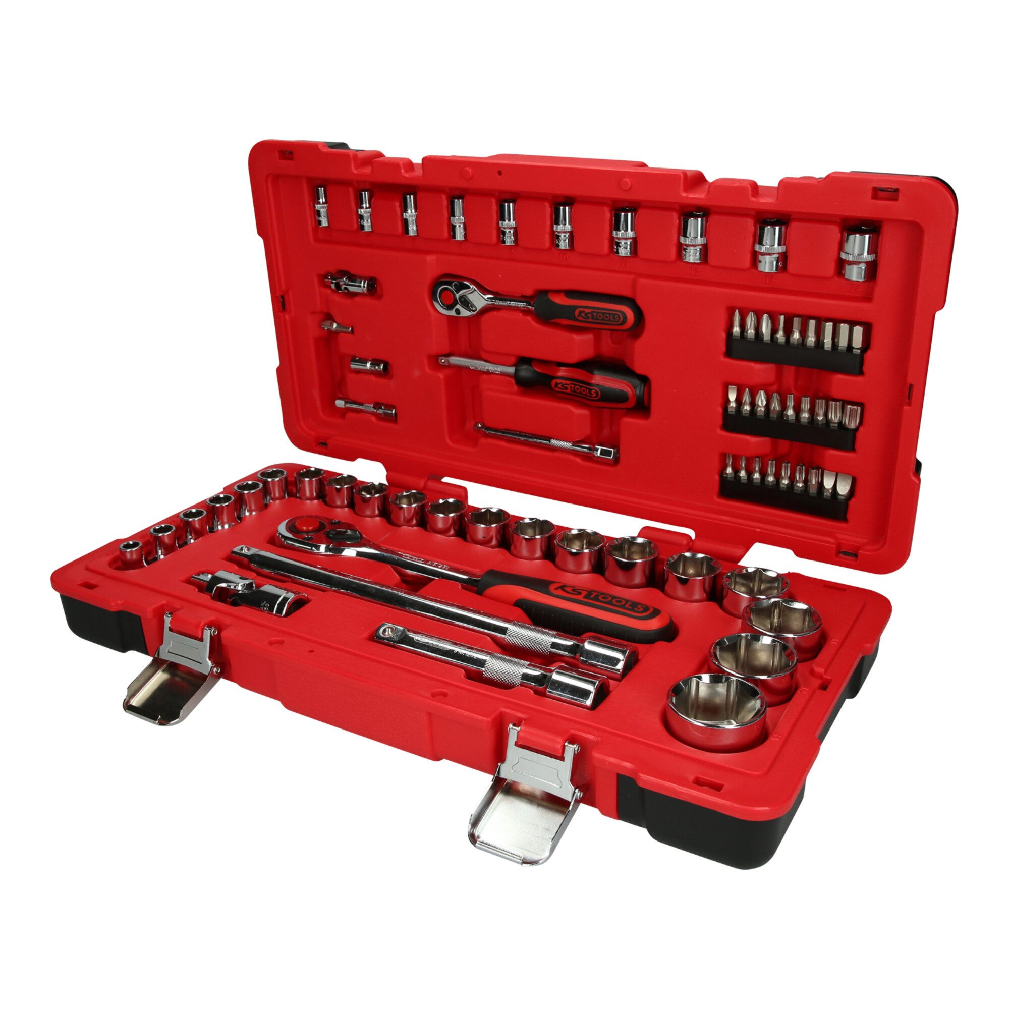 KS Tools Steckschlüssel KS Tools 1/4"+1/2" CHROMEplus Steckschlüssel-Satz, 68-tlg.