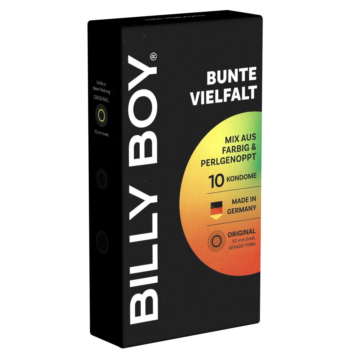 Billy Boy Kondome Bunte Vielfalt (Kondom Sortiment) verschiedene Sorten, Packung mit, 10 St., Kondome mit Gleitfilm, bunt gemischte Kondome
