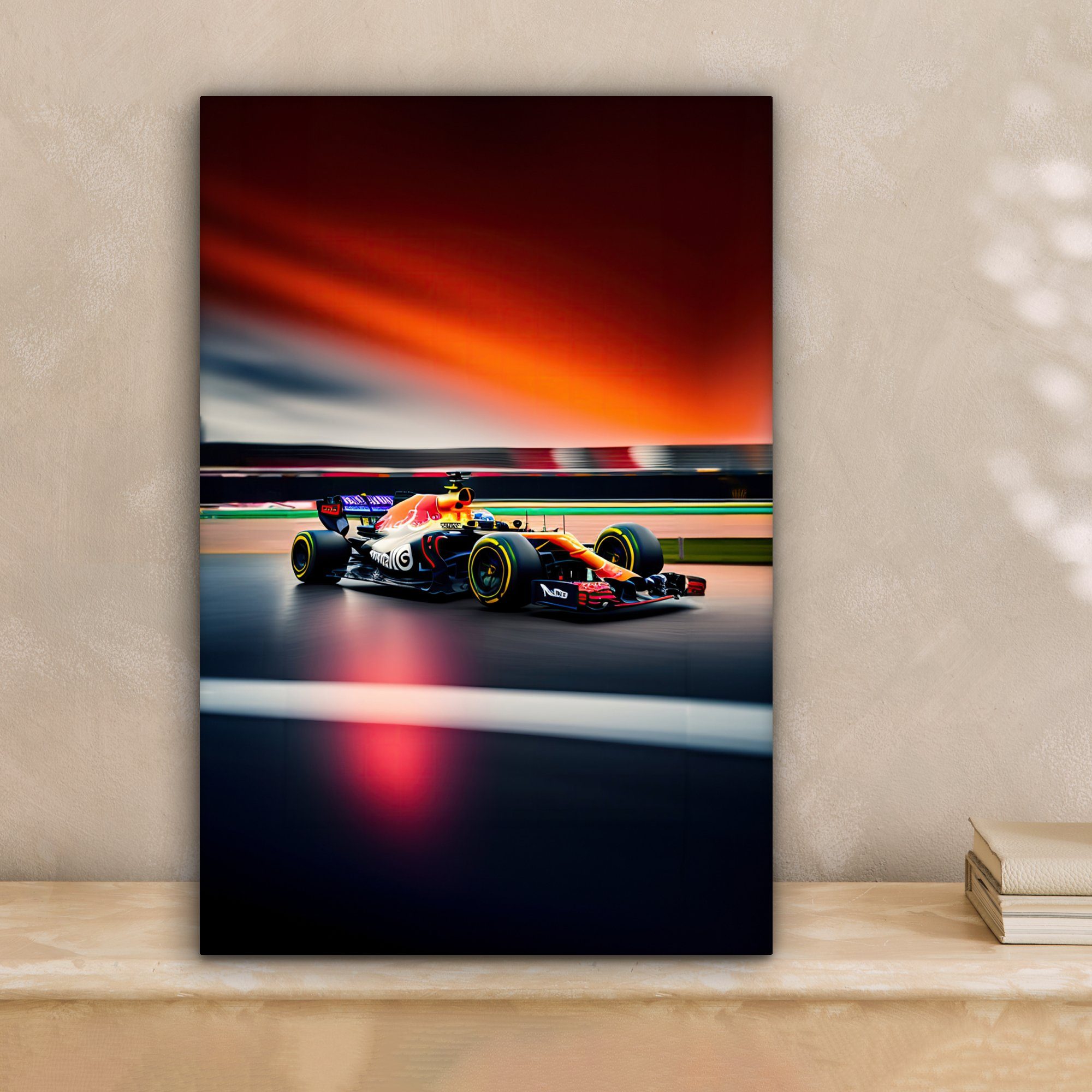 OneMillionCanvasses® Leinwandbild Auto - Formel 1 - Rennstrecke - Rennwagen, (1 St), Leinwand Bilder Klein, Wand Dekoration Aesthetic 30x20 cm – Bild 2 von 5