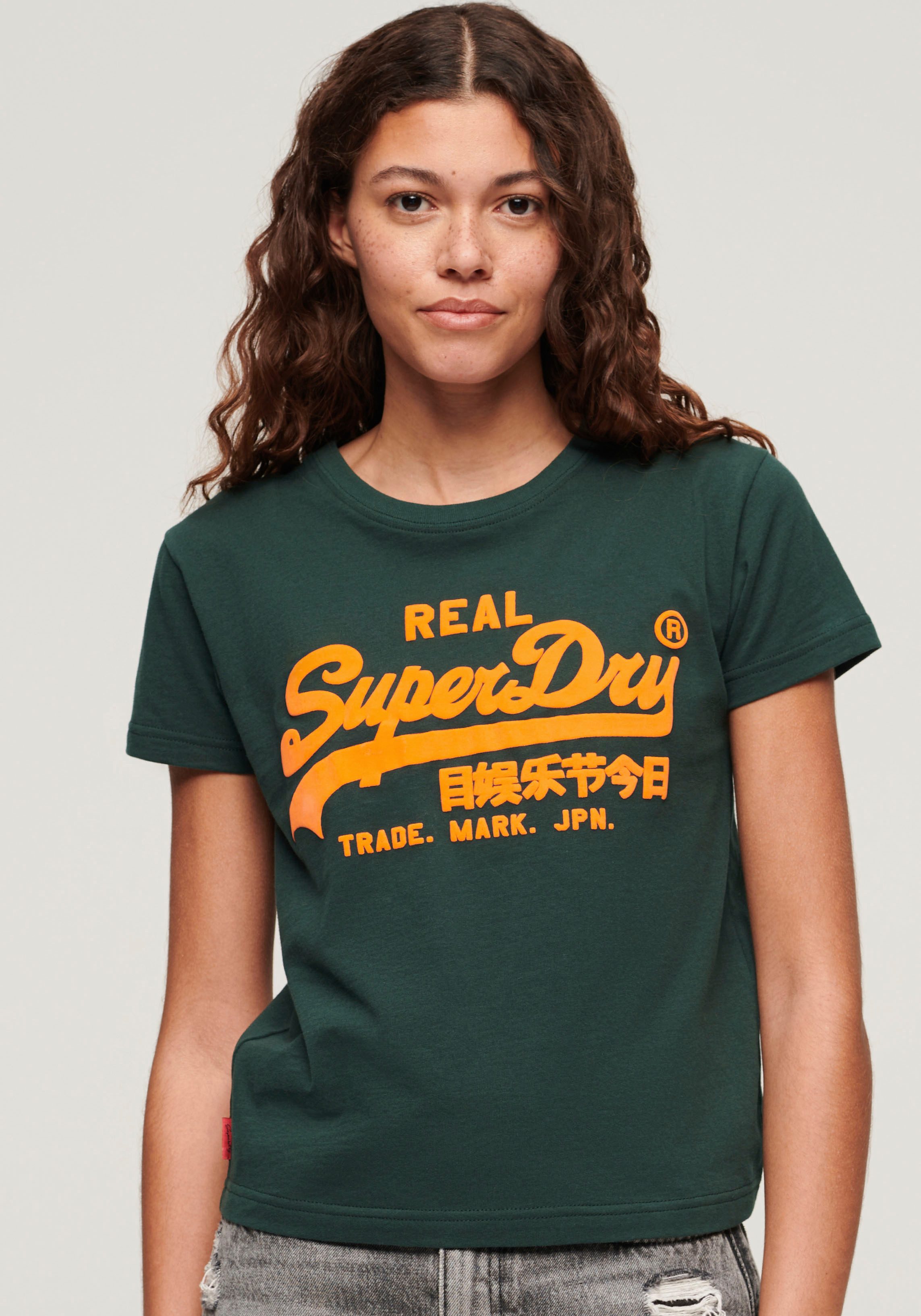 Superdry Kurzarmshirt NEON VL GRAPHIC FITTED TEE
