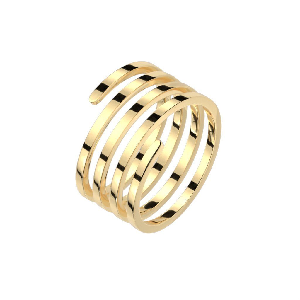 BUNGSA Fingerring 60 (19.1) Ring Spirale goldfarben aus Edelstahl für Damen (Ring, 1-tlg), Frauen Mädchen
