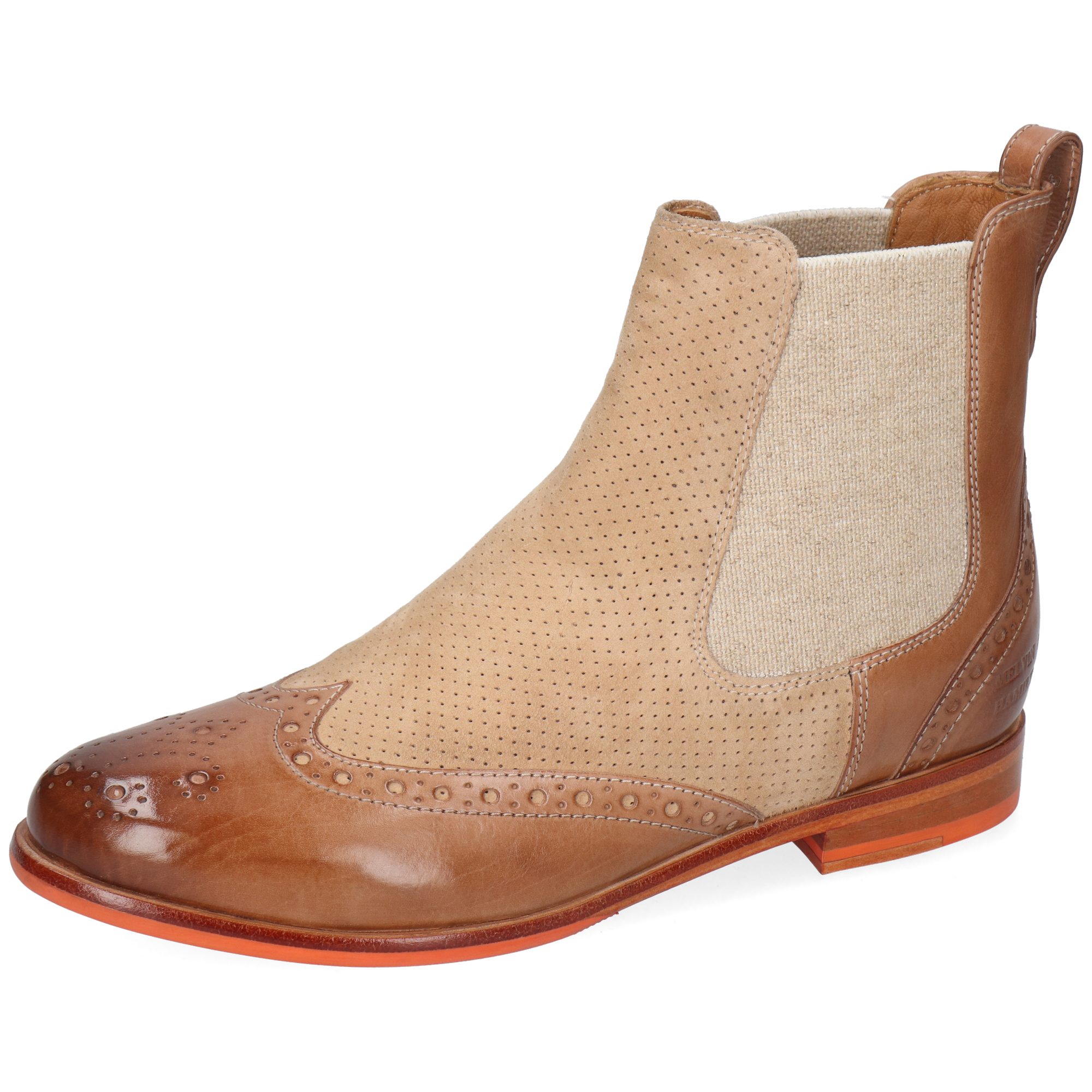 Melvin & Hamilton Selina 29 Leder-Chelsea Boots für Damen Stiefelette Flache Absätze, Echtes Leder, Vegetabile Gerbung