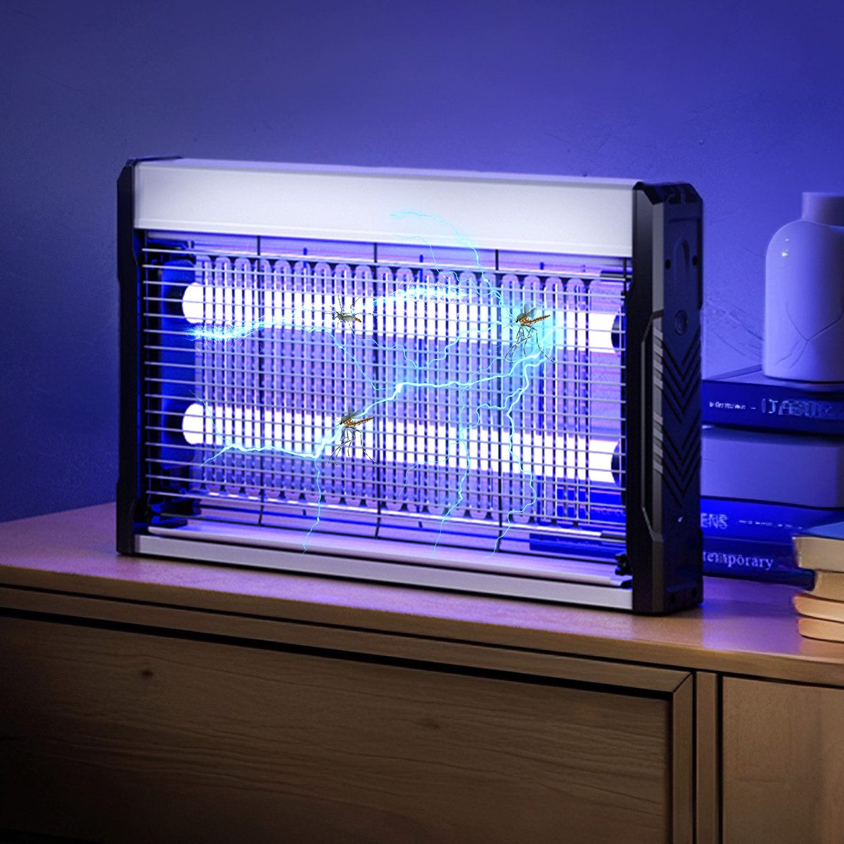 Insma Insektenvernichter, Elektrische Insektenlampe 365 nm UV, Edelstahlgitter