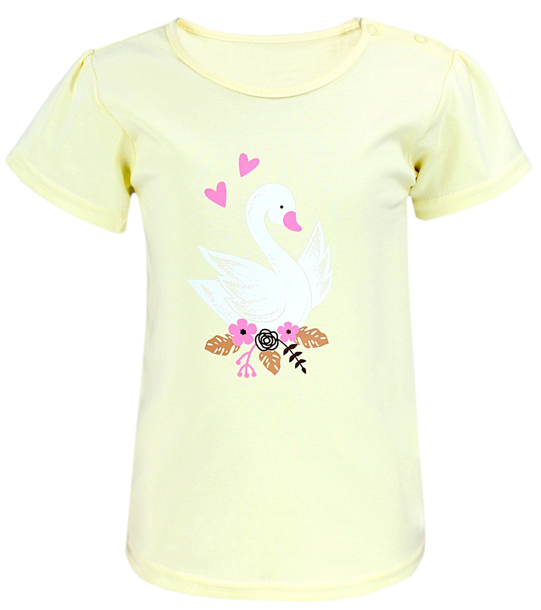 Gemustert Bunt T-Shirt Perfect Rosa TupTam Unicorn Gelb Schwan Kurzarm T-Shirt Mädchen Weiß Miss TupTam Baby Set 5er