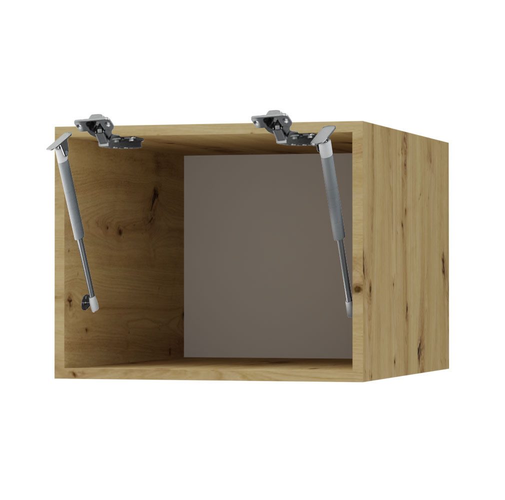 Feldmann-Wohnen Klapphängeschrank Kvantum (1-türig, 1 Fach, Türanschlag oben, Soft-Close, 1-St., Fronten mit dekorativen Fräsungen und leicht abgerundeten Ecken) 45x59x36cm eiche artisan - dust grey matt (Q-W6B/45)