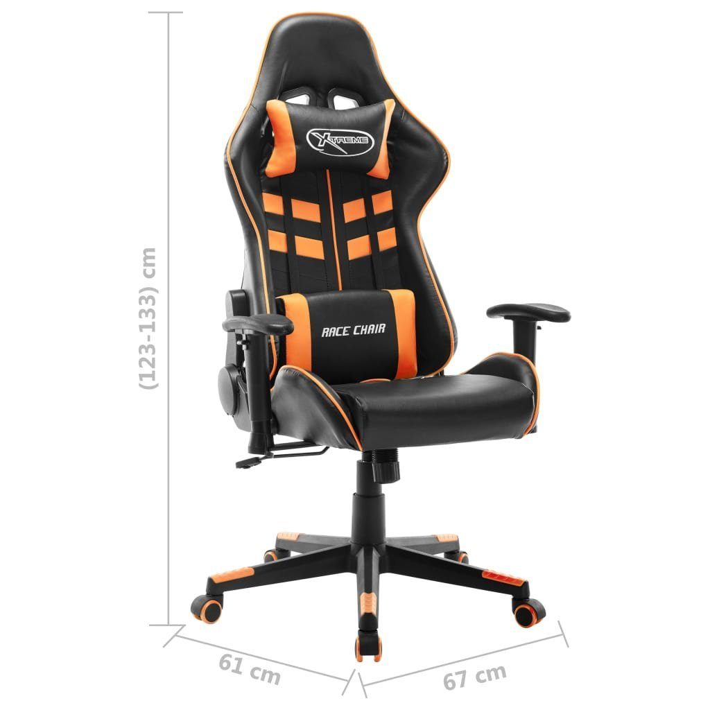 vidaXL Gaming-Stuhl Schwarz und | Orange Orange St) und Schwarz und Gaming-Stuhl Schwarz Orange (1 Kunstleder