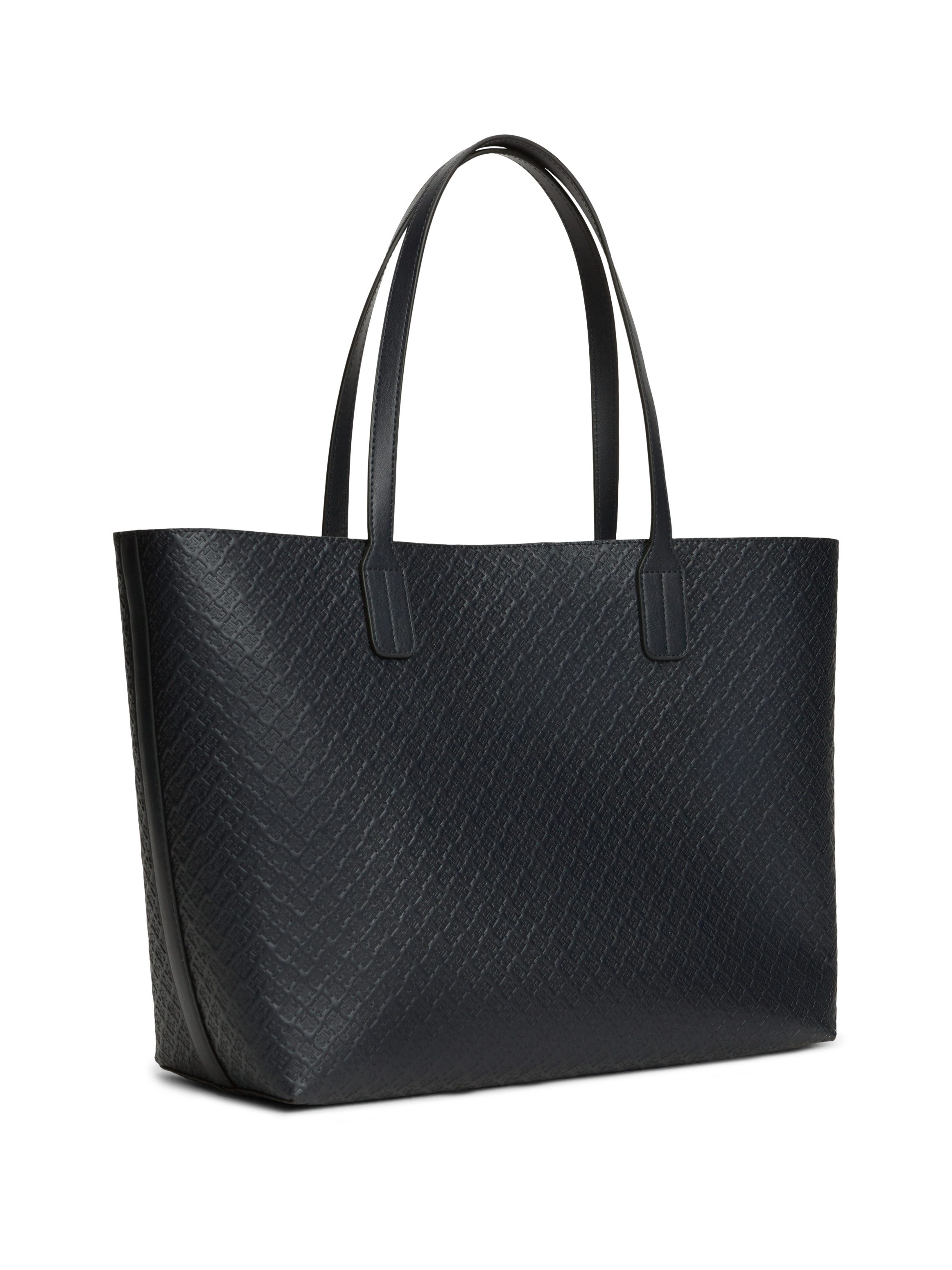 Tommy Hilfiger Handtasche TH ICON TOTE MONO (Set, Mit abnehmbarem Schlüsselanhänger), Damen Schultertasche mit TH-Allover-Logoprägung – Bild 3 von 5