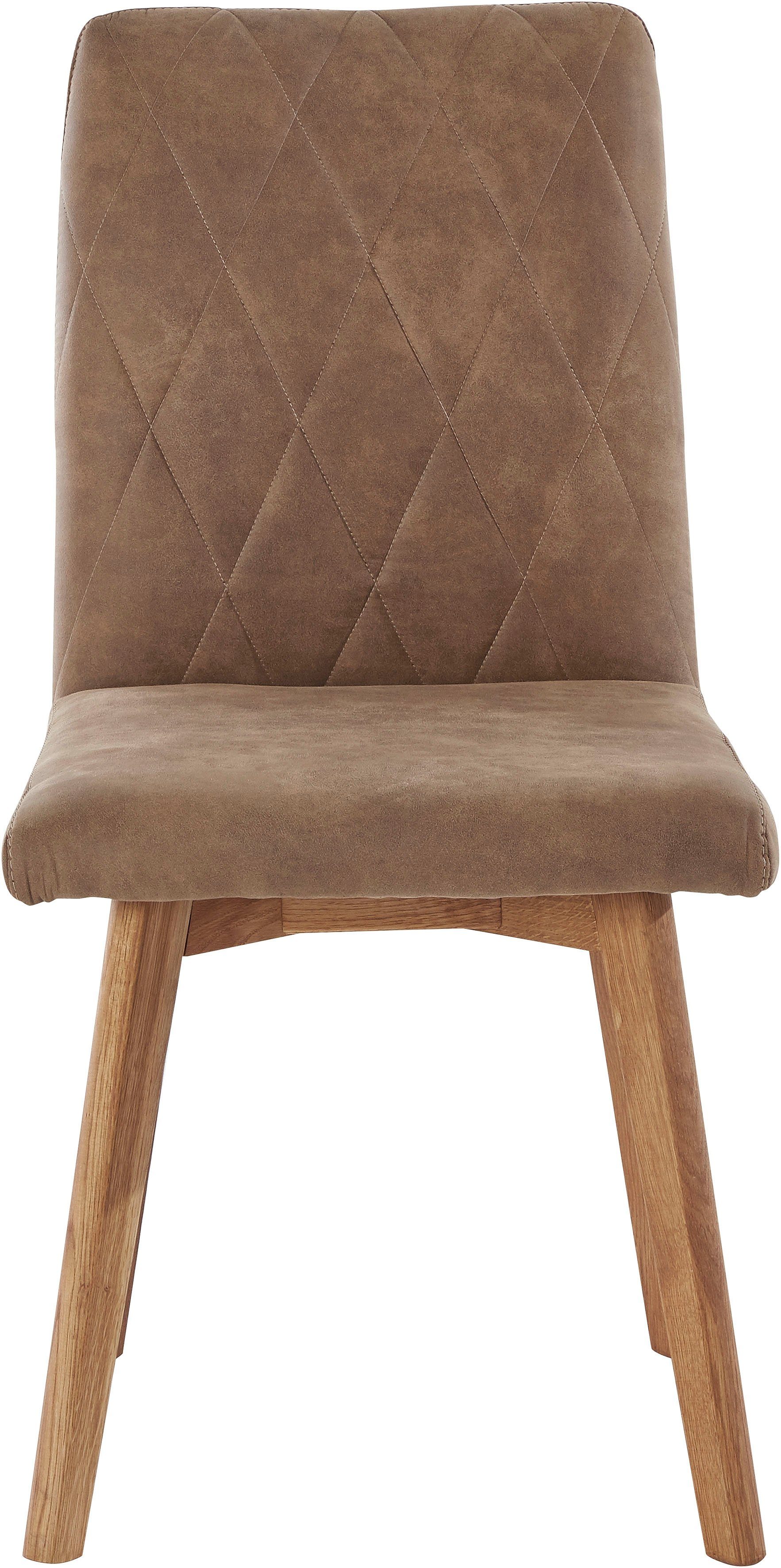 OTTO home Esszimmerstuhl Brest (Set, 2 St), Gestell aus Eiche Massivholz geölt