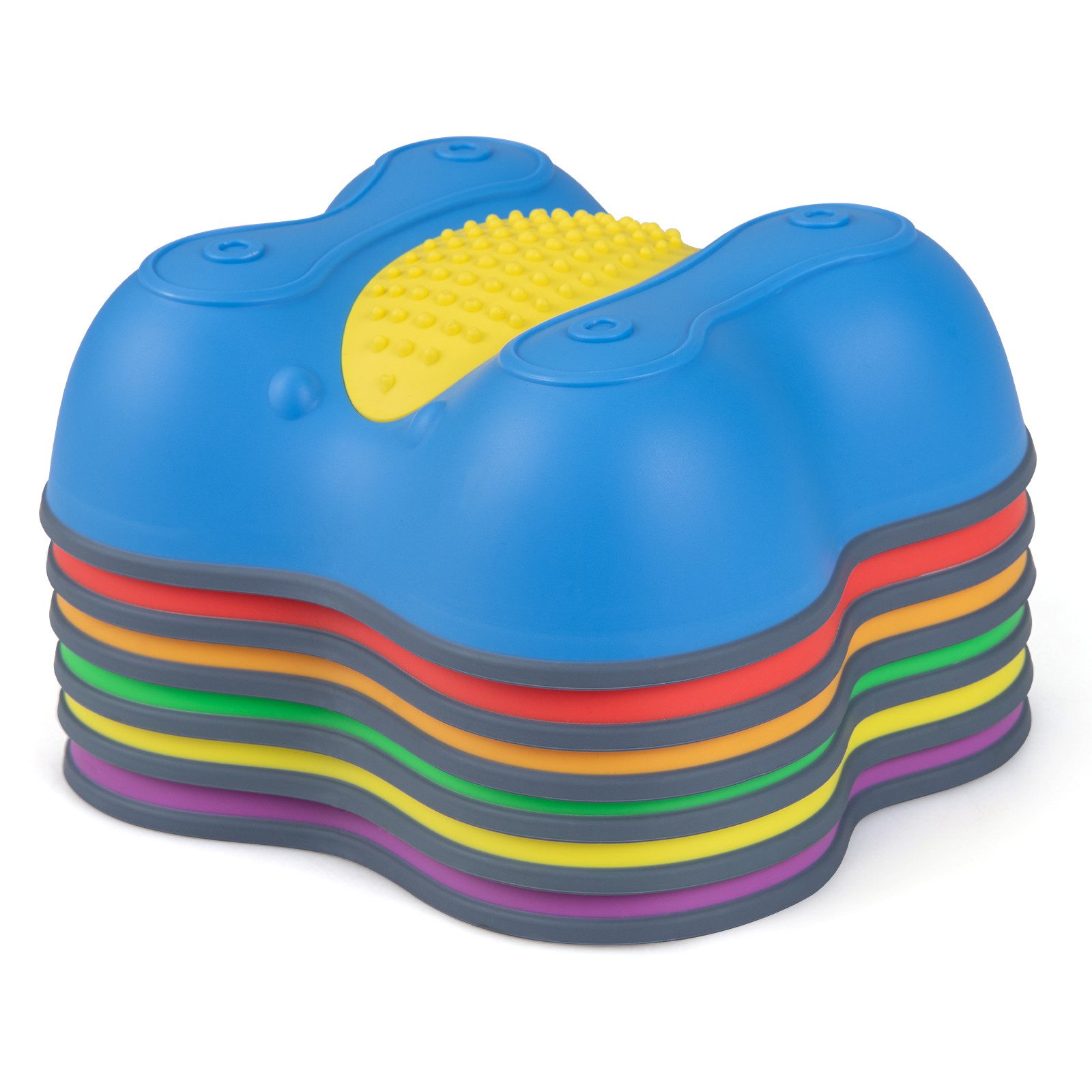 COSTWAY Stapelspielzeug Balanciersteine Kinder Trittsteine rutschfest Stapelsteine, (6-tlg)
