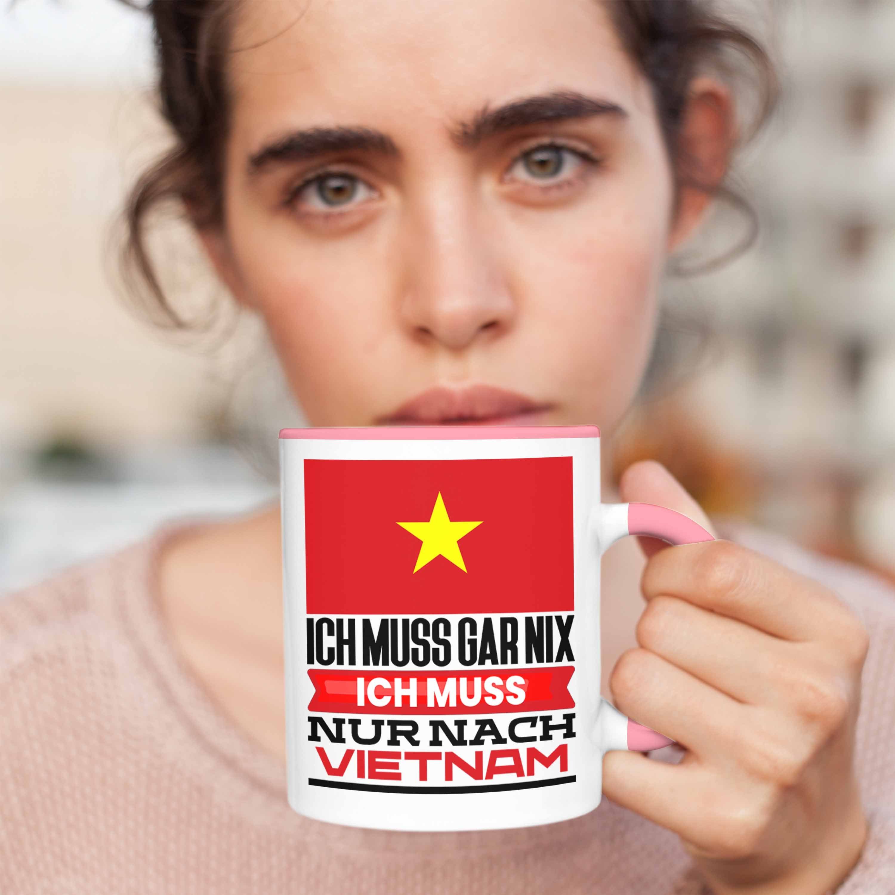 Urlaub Tasse Geschenkidee Vietnam Geburtstag für Trendation Rosa Geschenk Tasse Vietnamesen