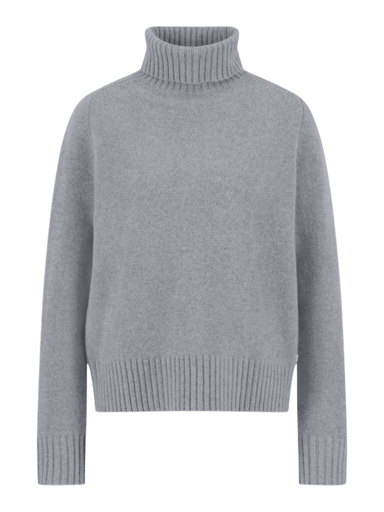 FYNCH-HATTON Strickpullover grau,Basic,Wolle,Unifarben,Rollkragen,Lang,Regular Fit