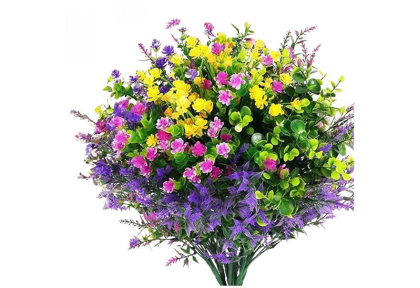 Kunstblumenstrauß 12er Set Kunstblumen – Künstliche Pflanzen für Außen, FOUORTUNATE-BEE, Dekorative Kunstpflanzen als Outdoor-Sträucher