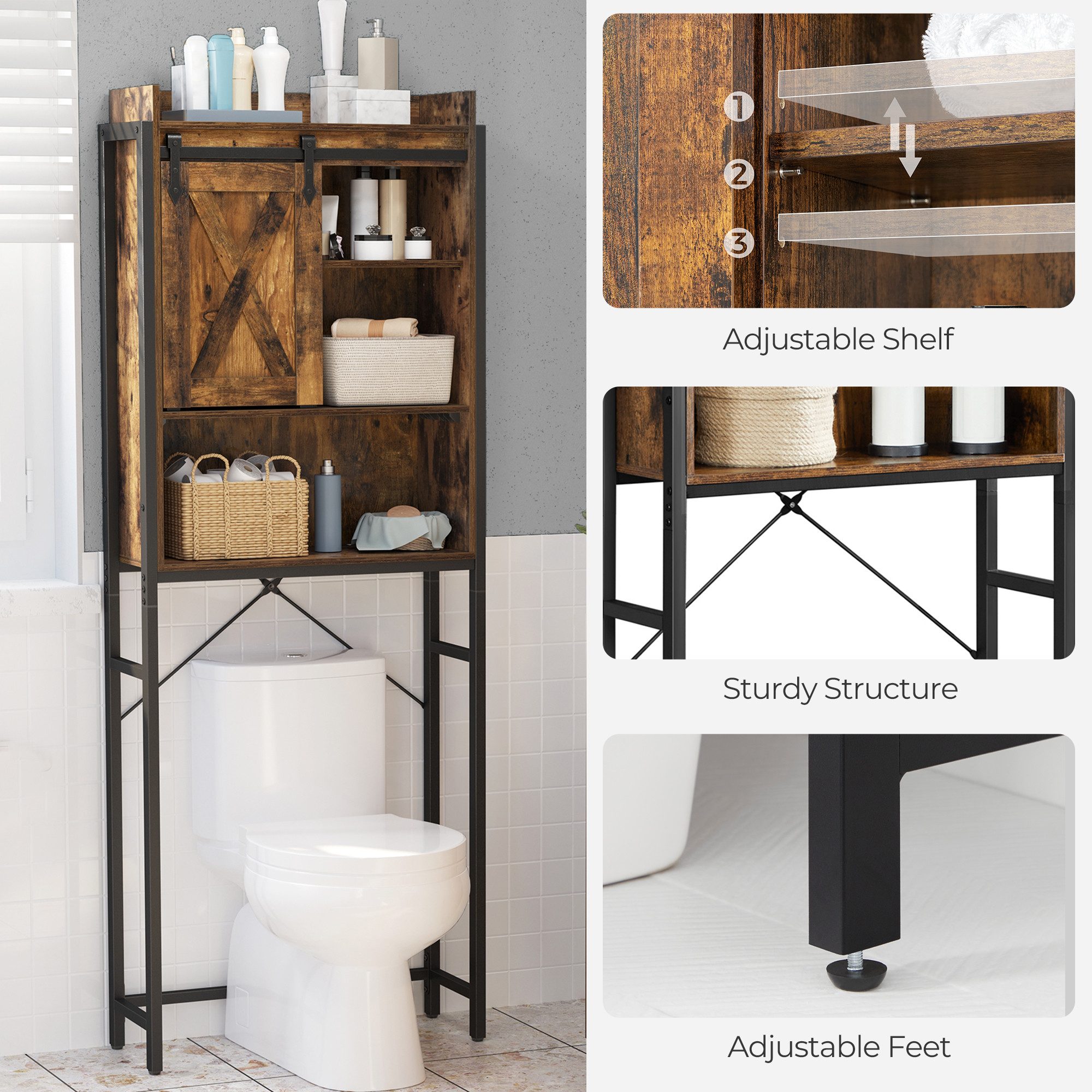 VASAGLE Badregal Toilettenregal, Badezimmerregal, Waschmaschinenregal mit günstig online kaufen