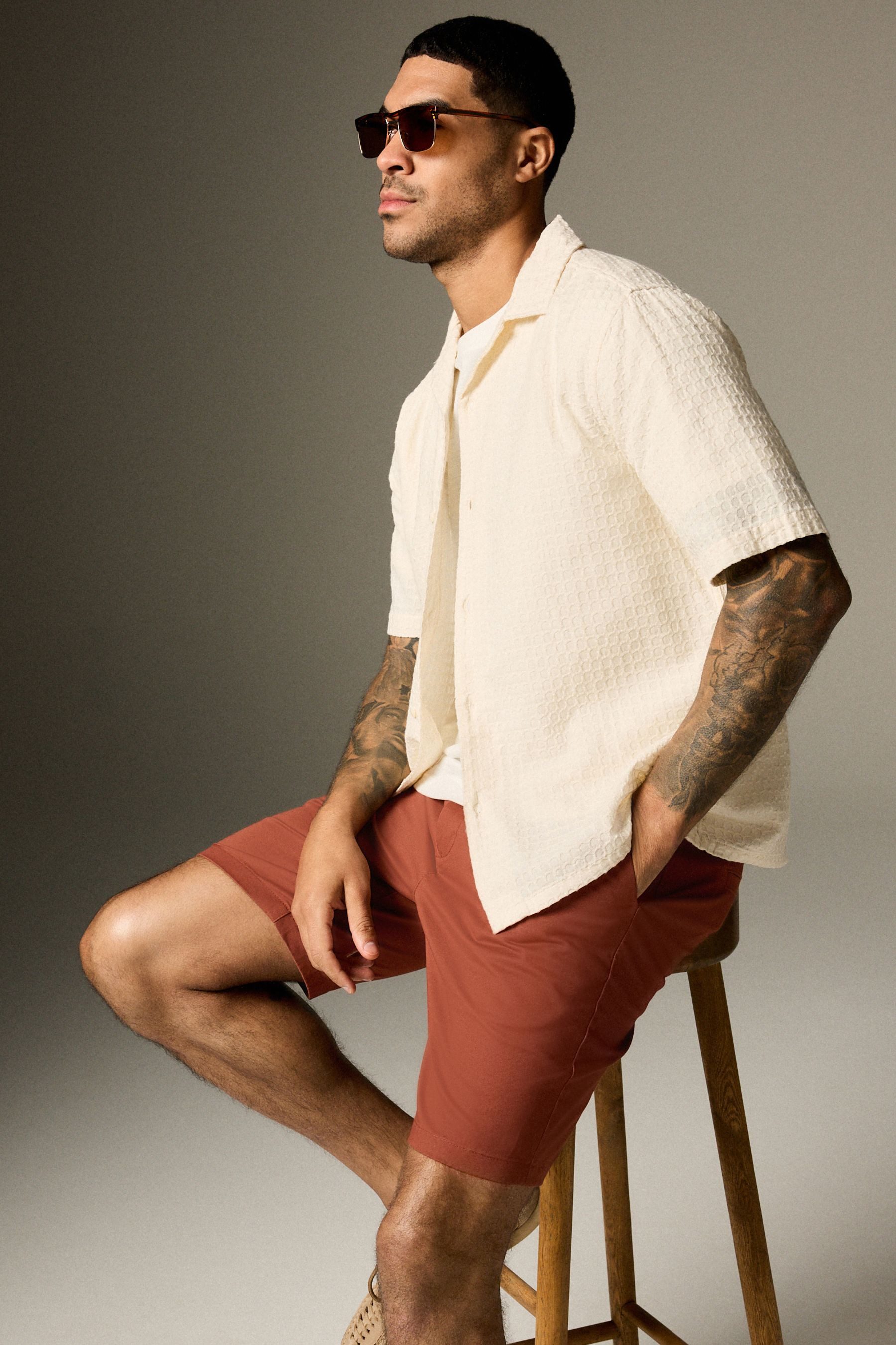 Next Chinoshorts Straight Fit Chinoshorts mit Stretch (1-tlg)