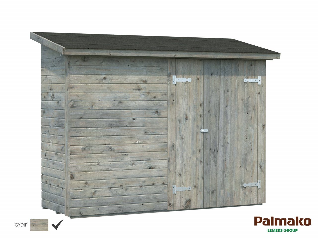 Palmako Gerätehaus grau 2,2 cm Holz Gartenhaus, Leif BxT: 234x95