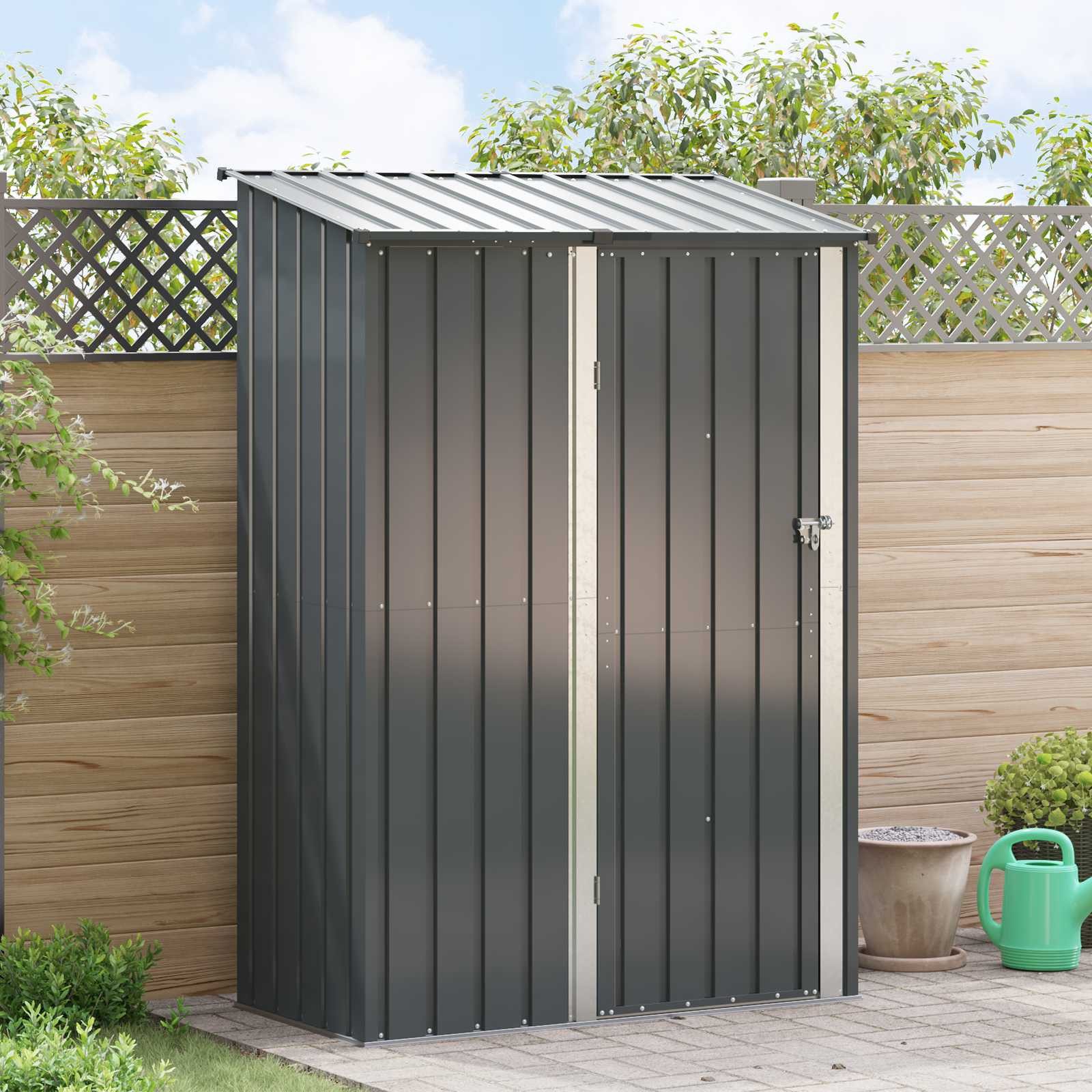 vidaXL Gartenhaus Gartenhütten Anthrazit 140,5 x 74 x 200 cm Metall
