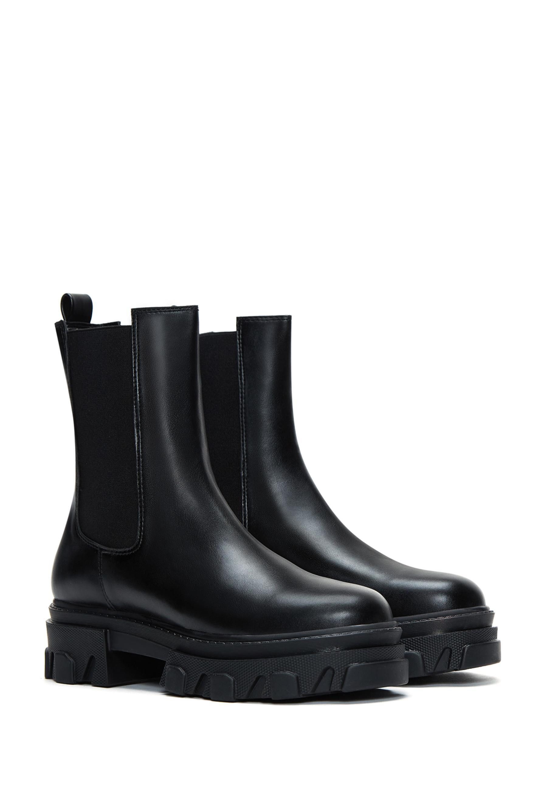 Derimod Chelsea Boots aus Kunstleder Chelseaboots Textilfutter, Thermosohle, Absatz 2,5 cm