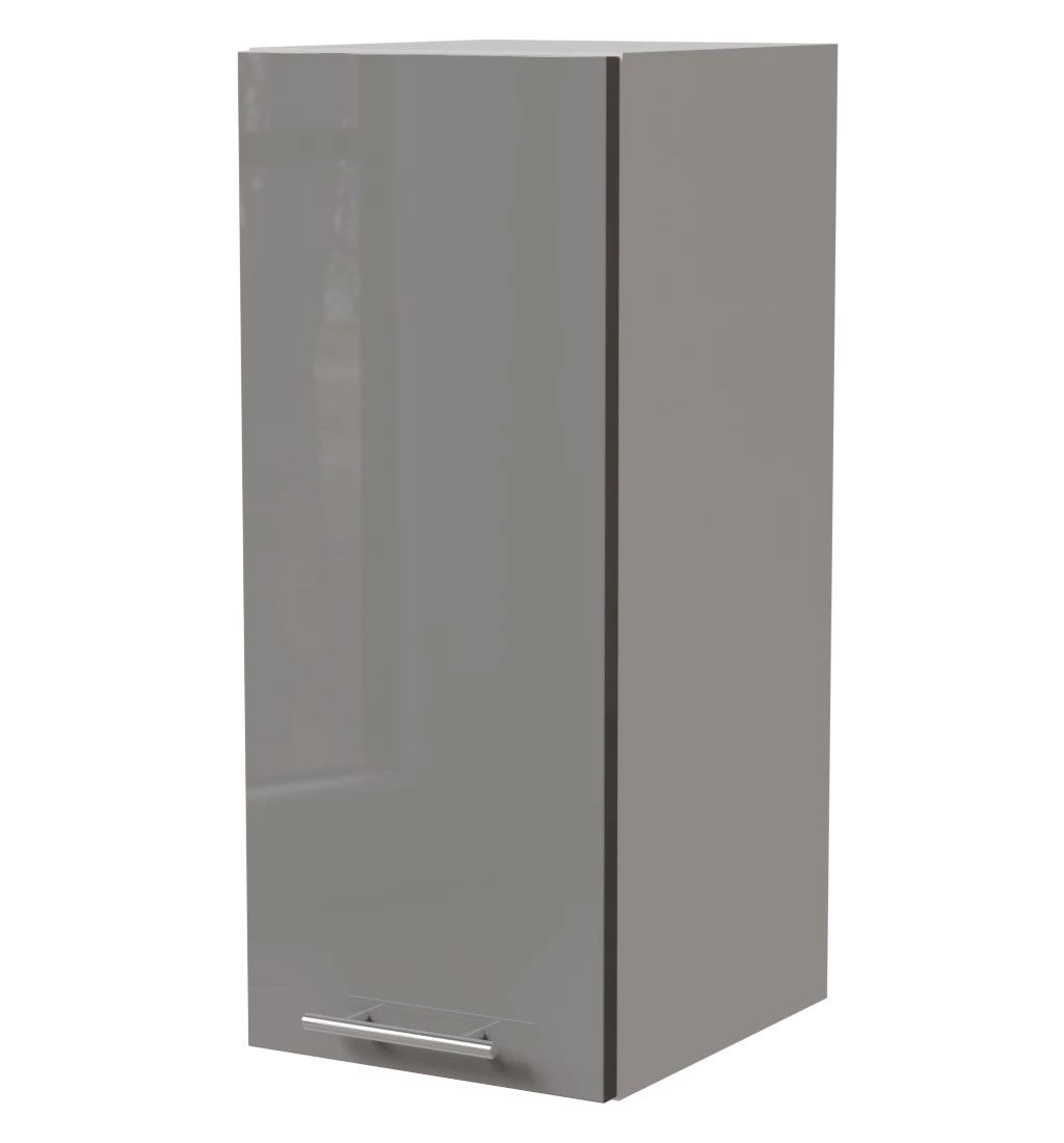 Feldmann-Wohnen Klapphängeschrank Essen (W2/20, 1-türig, 2 Einlegeböden, 1-St., moderne Optik, Acrylfronten mit Glaseffekt) weiß / grau Hochglanz