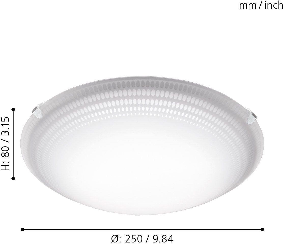 MAGITTA Ø: Warmweiß, Stahl, aus cm Farbe: EGLO Weiß, fest Wandleuchte, 1, 25 Lampe, Deckenleuchte integriert, LED Deckenleuchte