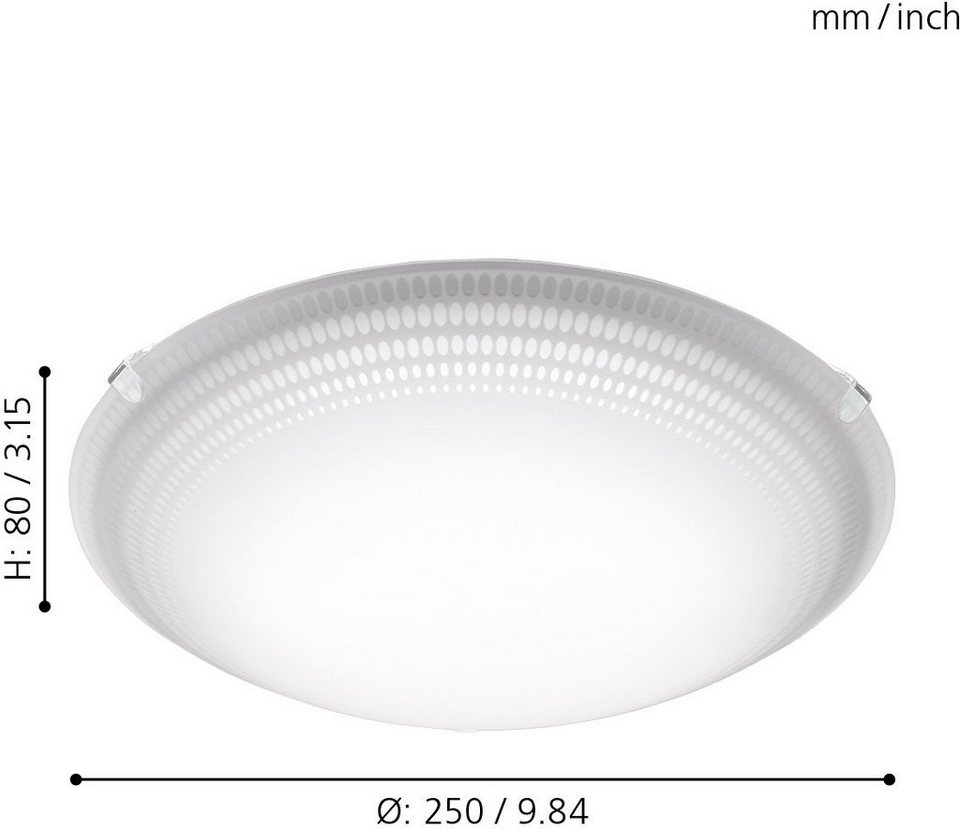 EGLO Deckenleuchte MAGITTA 1, LED fest integriert, Warmweiß, Wandleuchte,  Deckenleuchte aus Stahl, Farbe: Weiß, Lampe, Ø: 25 cm