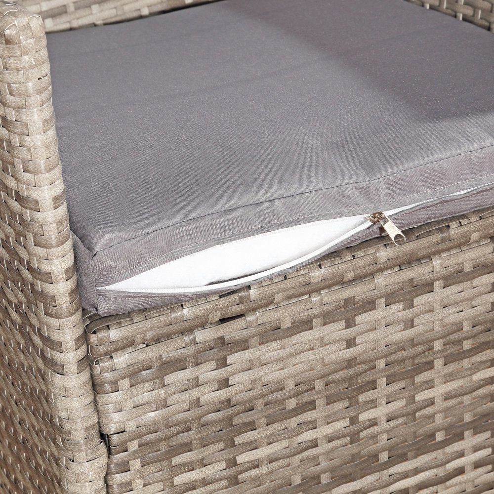 Melko Gartensessel Relaxsessel Gartenmöbel Sitzmöbel Grau Polyrattan Balkon Terrasse (Stück)