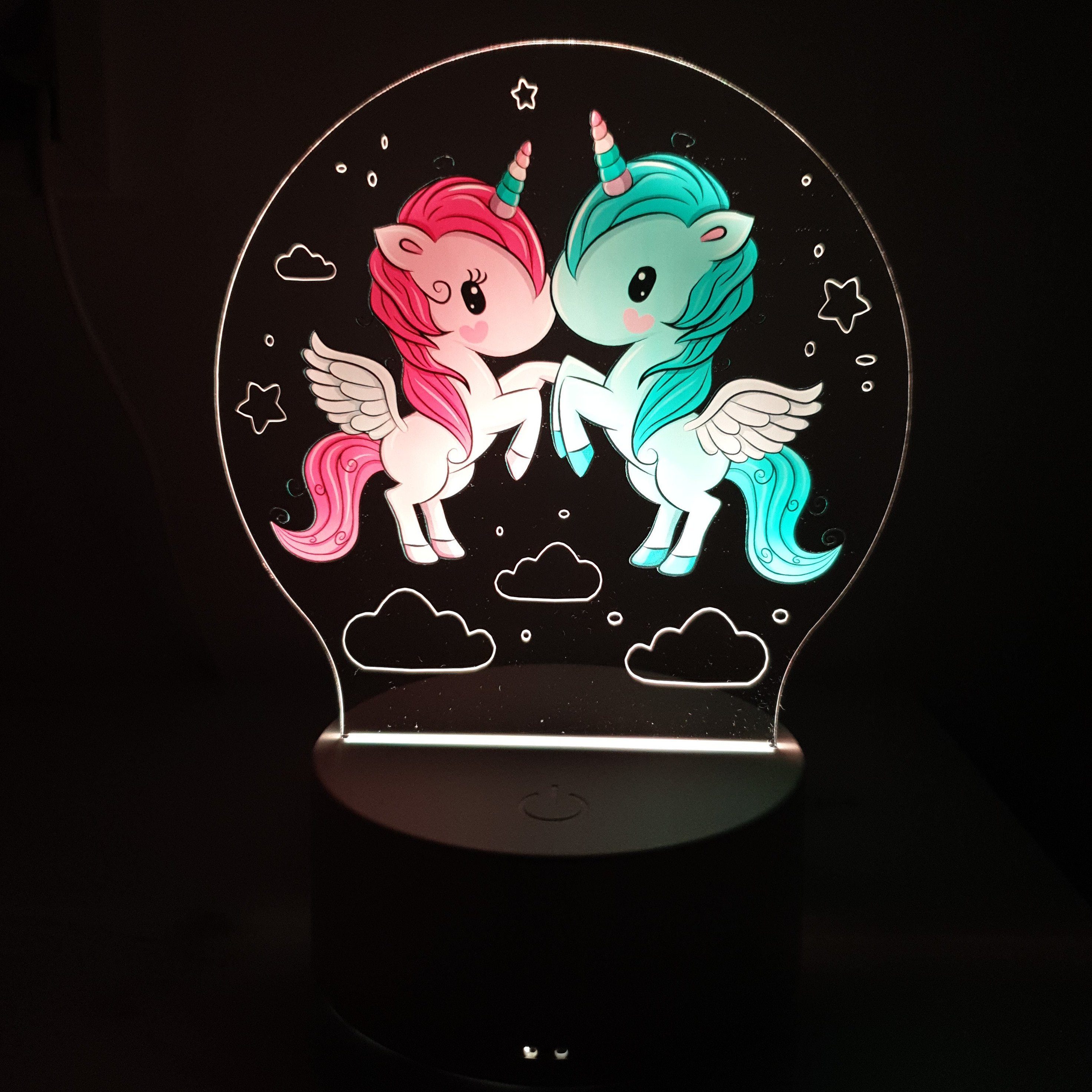Little Lorien Nachtlicht Unicorn, Einhorn Kindernachtlicht Multicolor für Mädchen und Jungen, 16 Farbe
