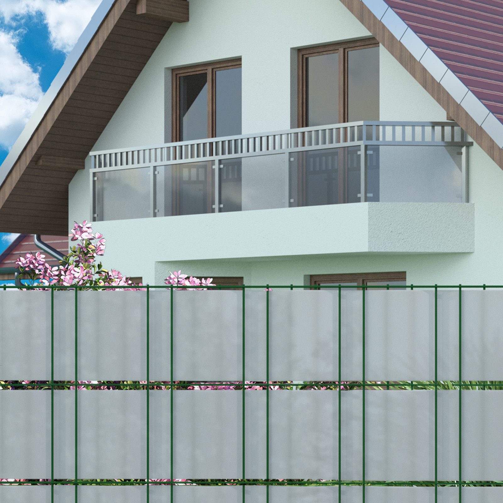 Arvotec Sichtschutzstreifen Sichtschutzstreifen 25 m (Rolle) verschiedene Farben, keine Klemmschienen nötig