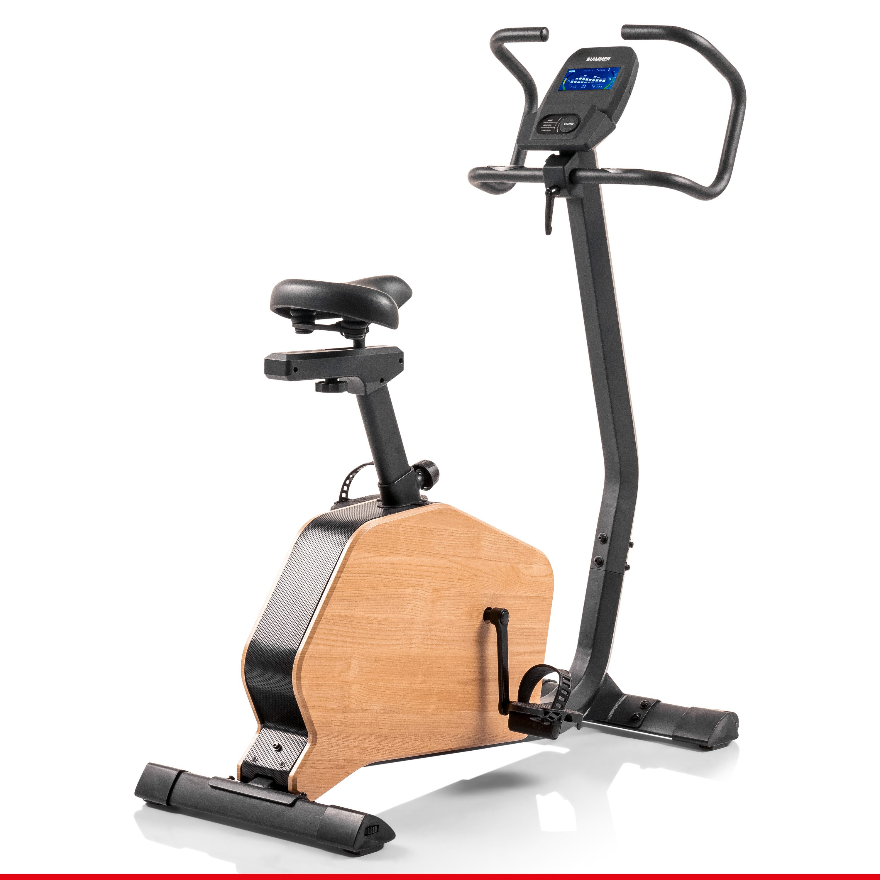 Hammer Heimtrainer CardioPace 5.0 NorsK, edles Holz-Design, 36 Programme, Zwift & Kinomap