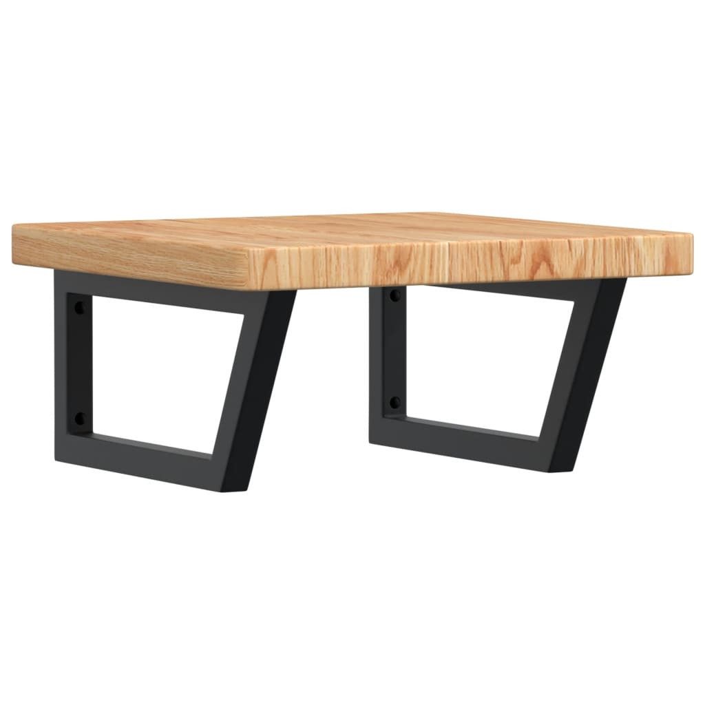 vidaXL Badezimmerspiegelschrank Waschtischplatte mit Halterung Stahl und Massivholz Eiche (1-St)