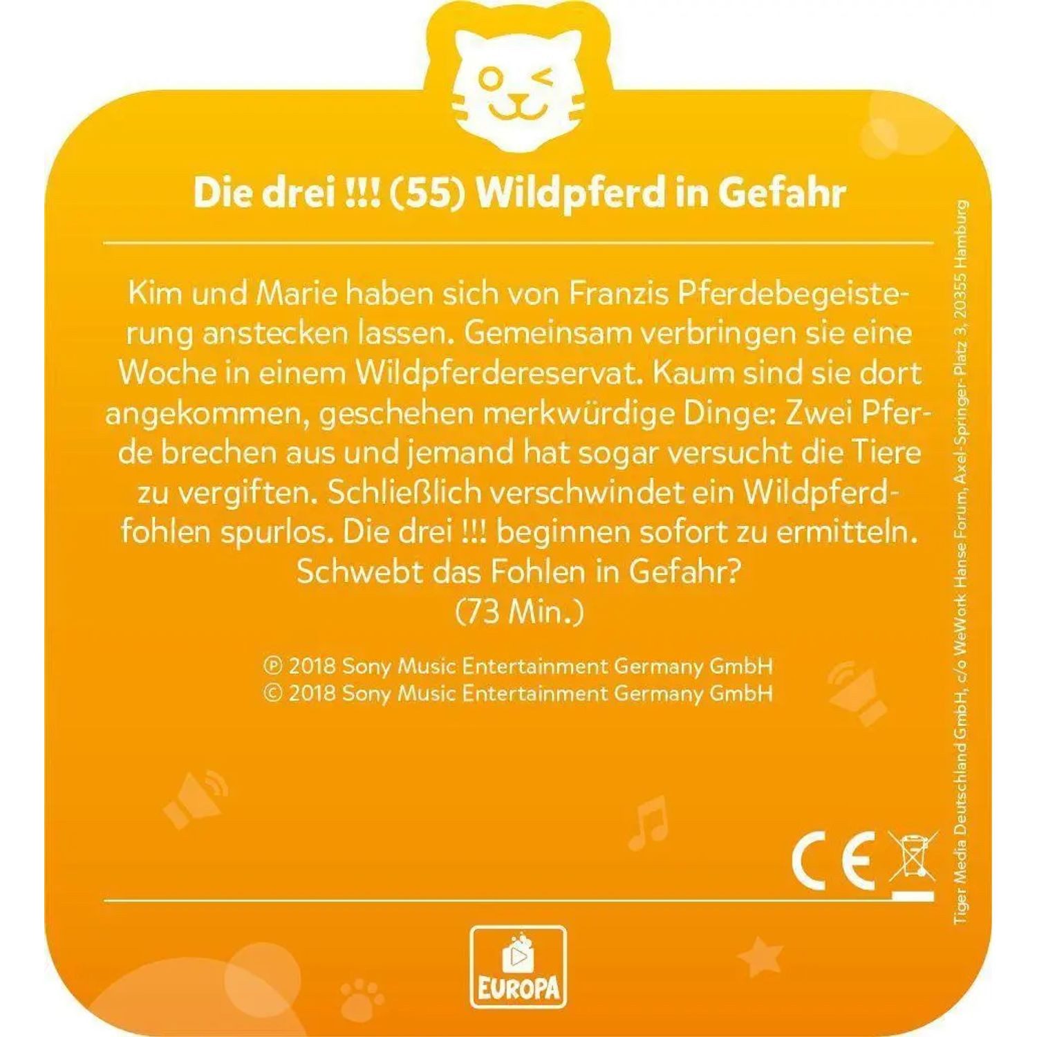 Tiger Media Deutschland GmbH Hörspiel tigercard - Die drei !!! - Folge 55: Wildpferd in Gefahr
