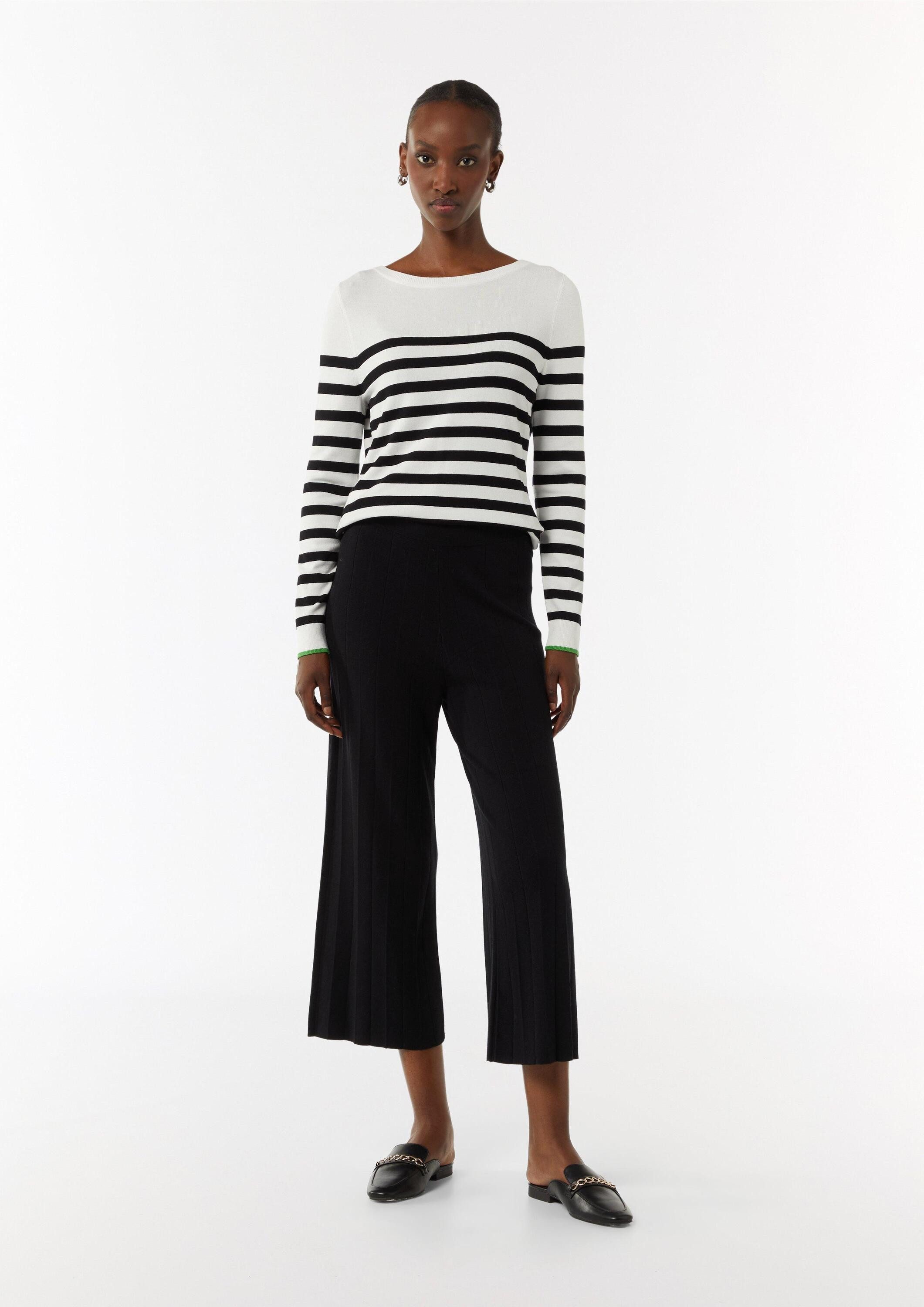 comma Culotte Hose Culotte mit Rippstruktur