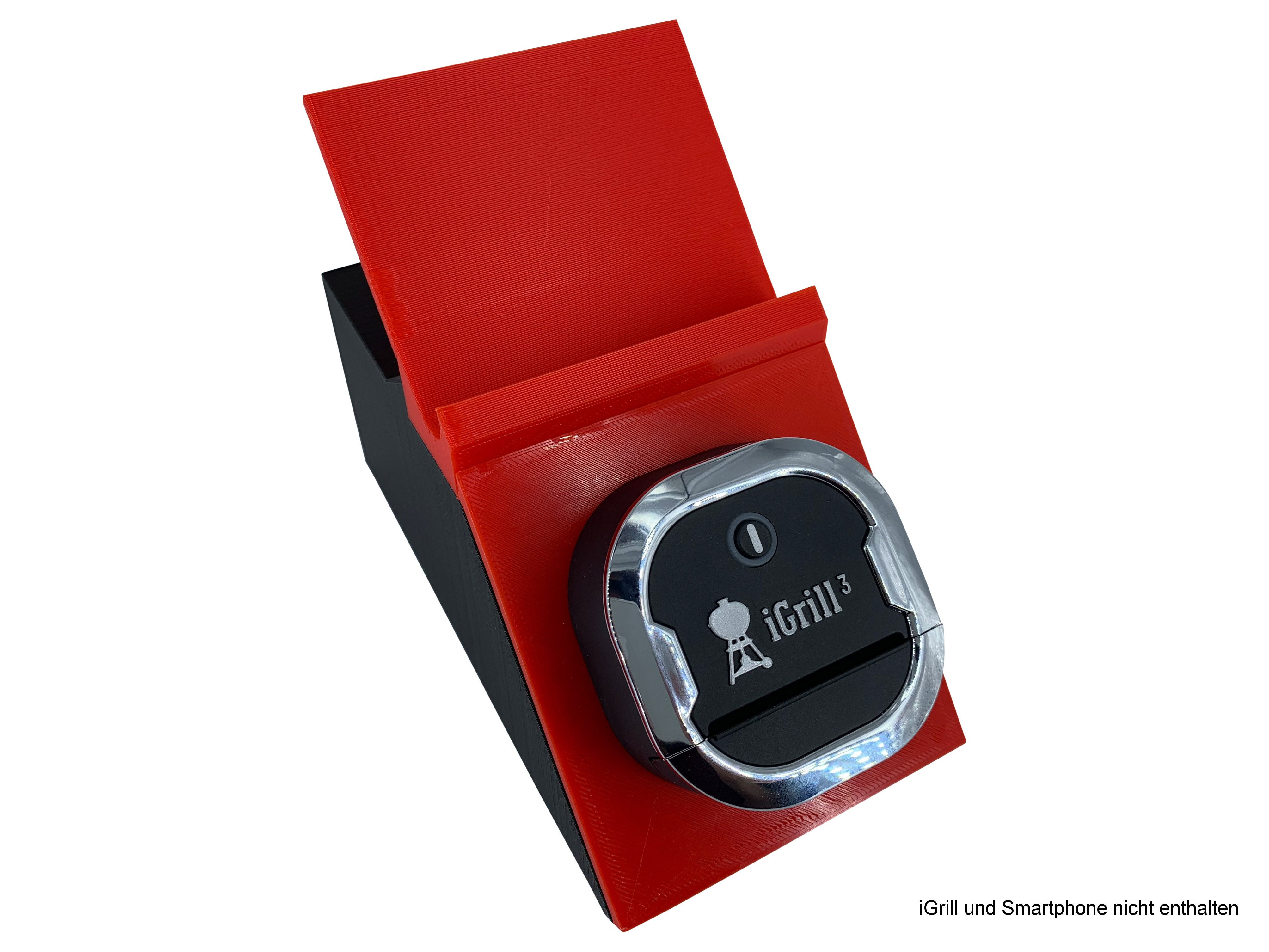 eXODA Grillthermometer Halterung für Weber iGrill 3 Bluetooth Thermometer mit Handy Ständer, nur Gehäuse, Passgenau für den iGrill 3